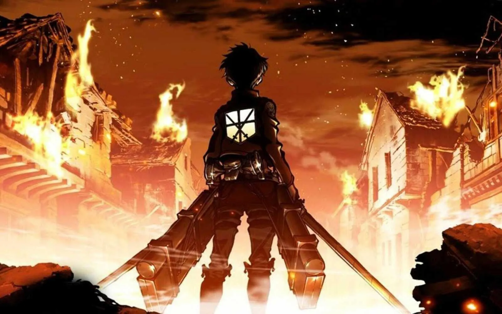 Fiery Battle Scene from Demon Slayer Anime Wallpaper