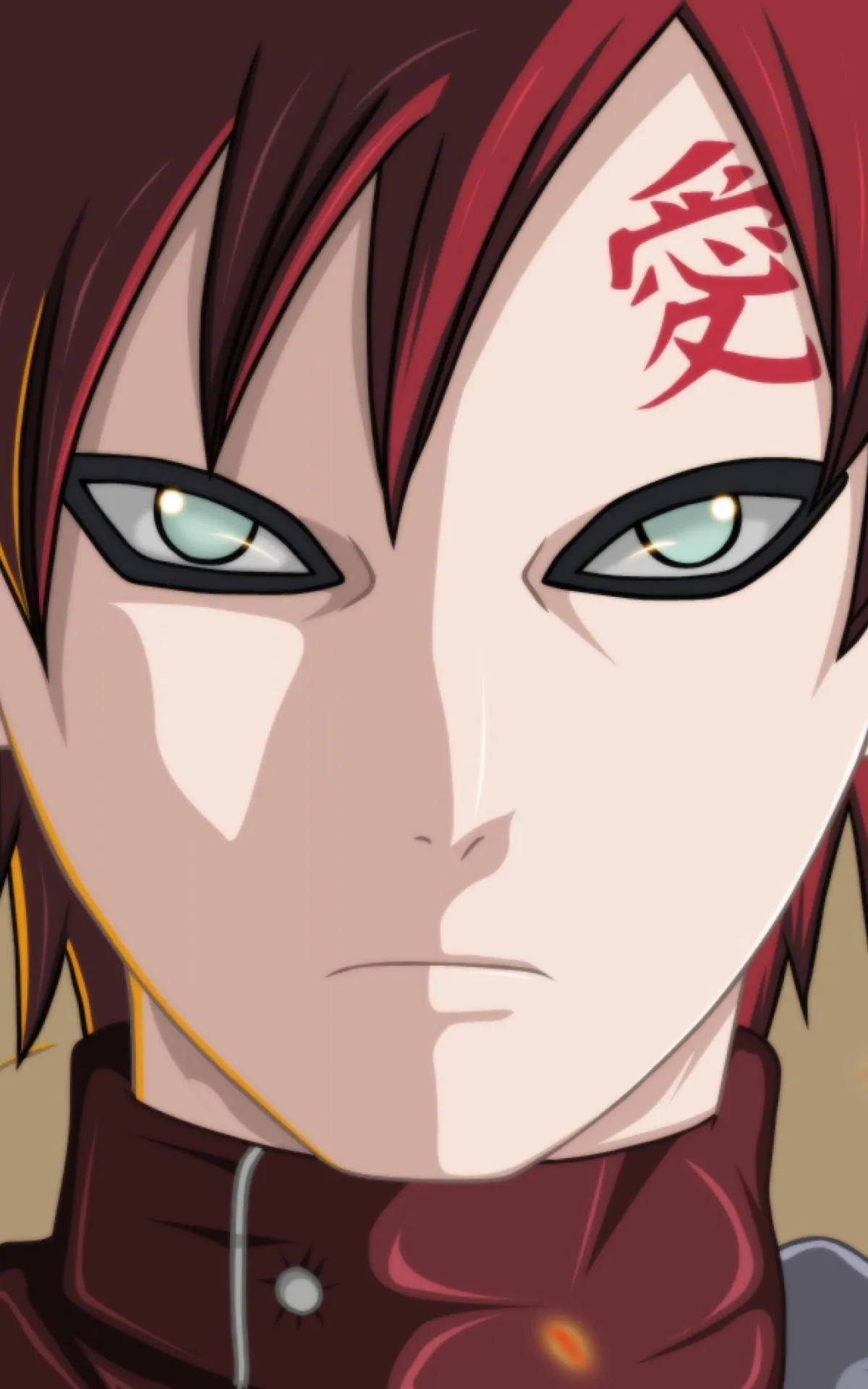 Gaara CloseUp Showing Determined Look from Naruto