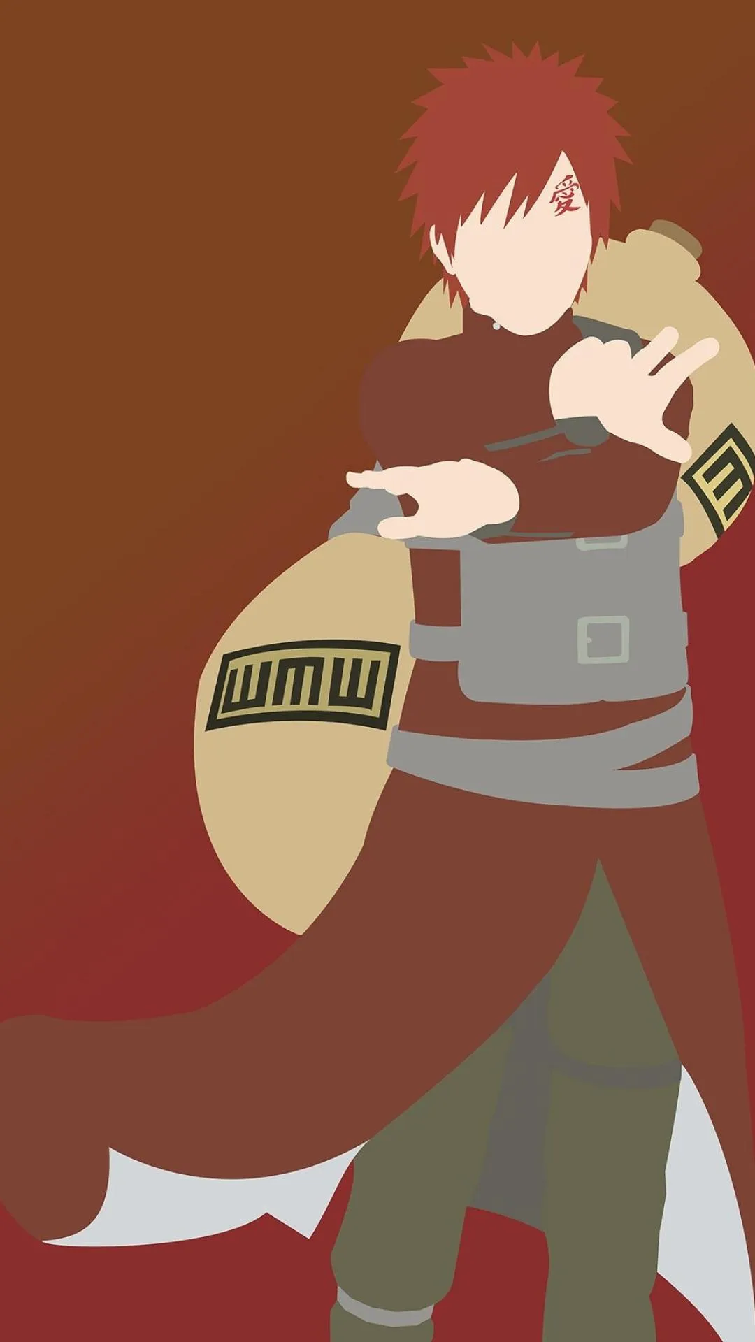 Gaara from Naruto Holding his Sand Gourd Ready for Battle