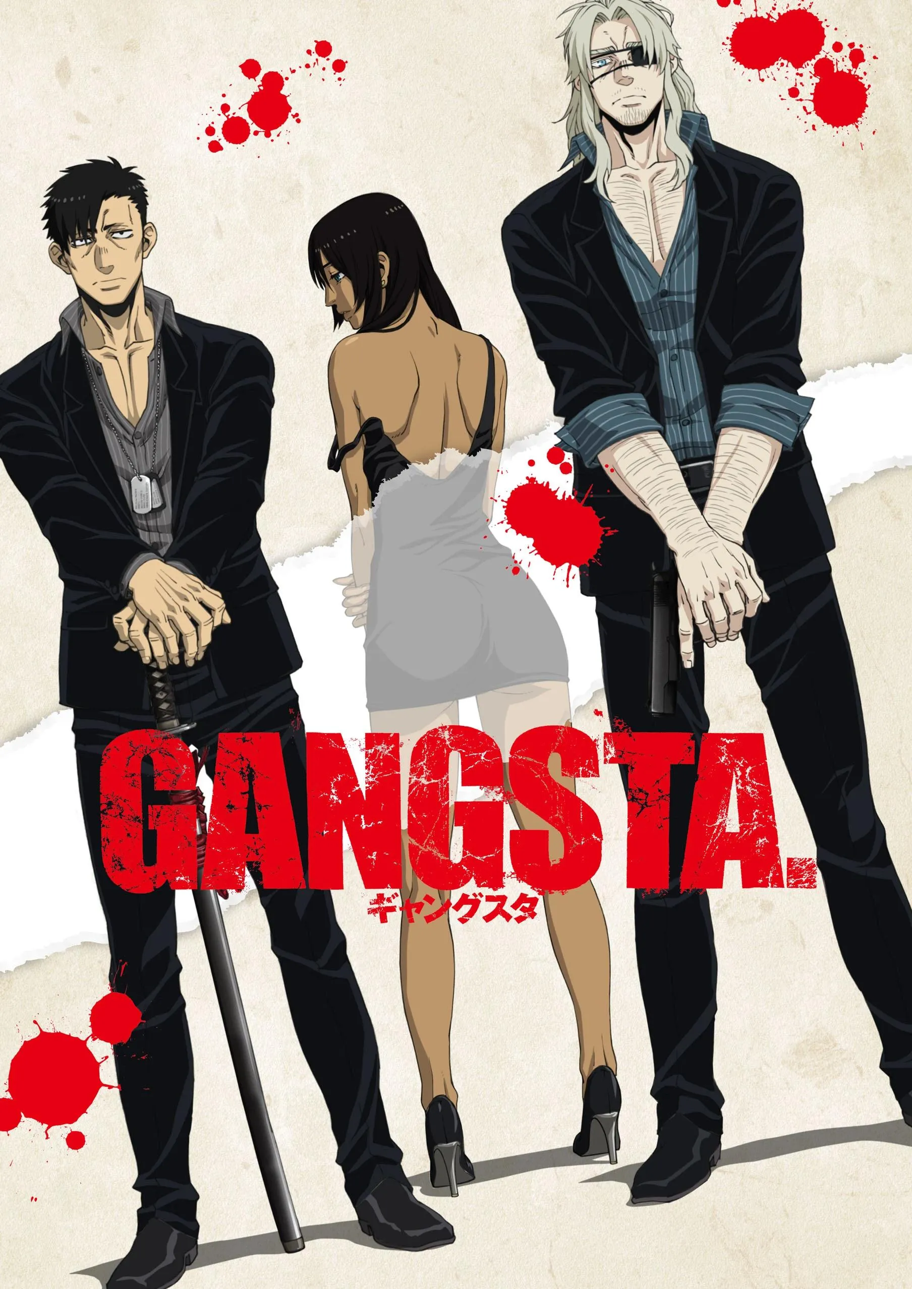 Gangsta Main Characters Stand Tall with Grim Expressions