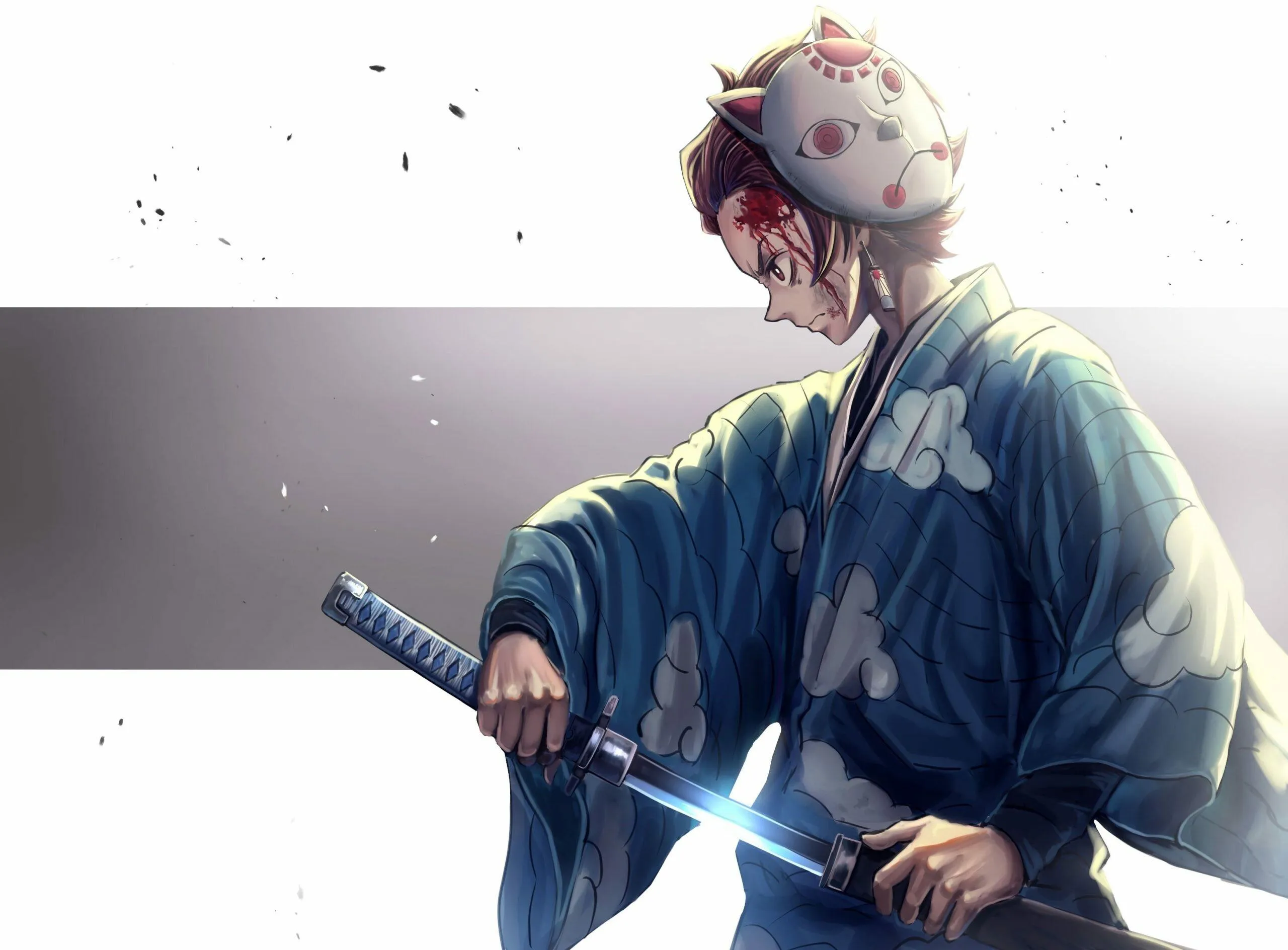 Gintoki Sitting in Peace with Calm Expression Wallpaper