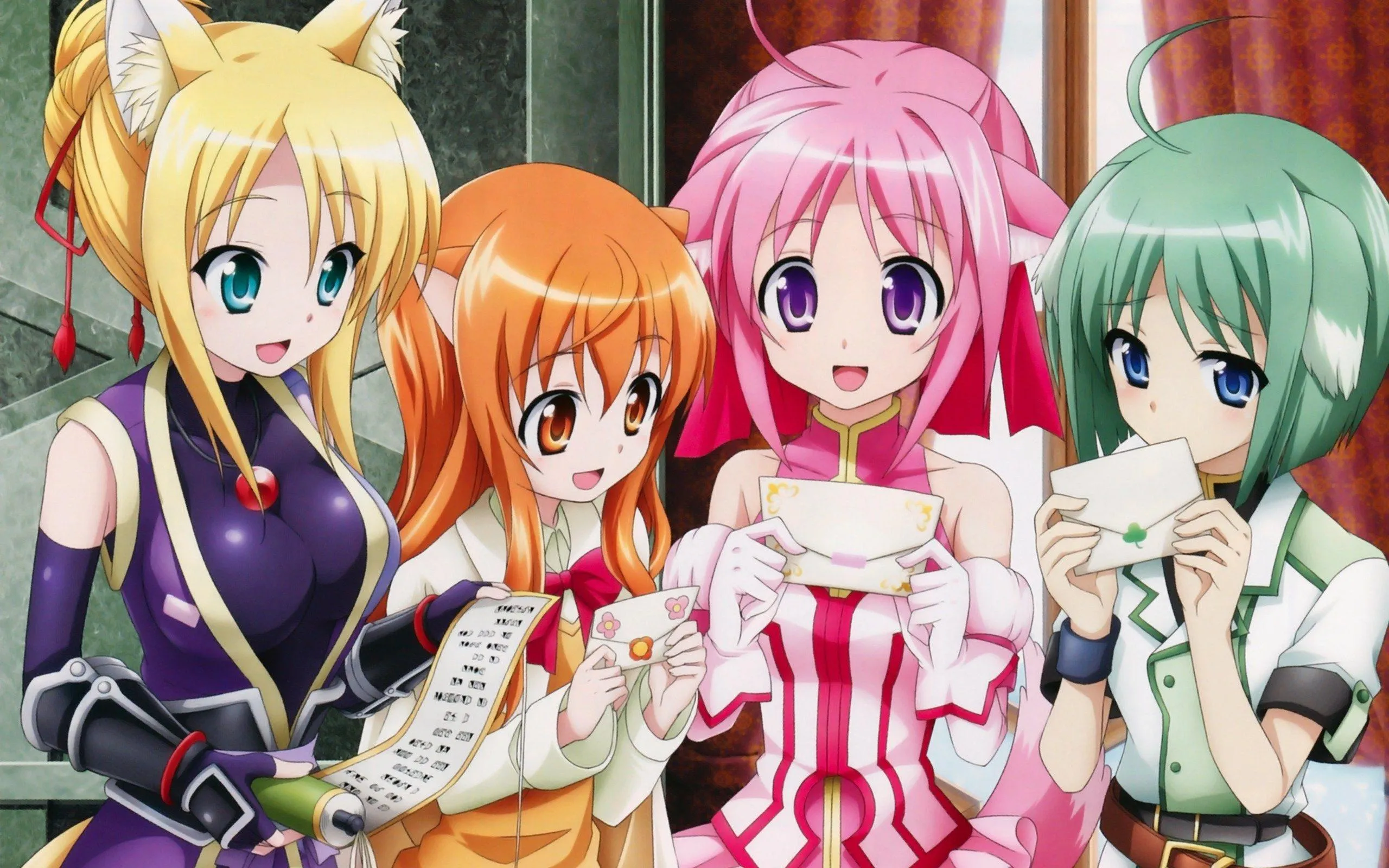 Gochuumon Wa Usagi Desu Ka Girls Pose in Cafe Uniforms