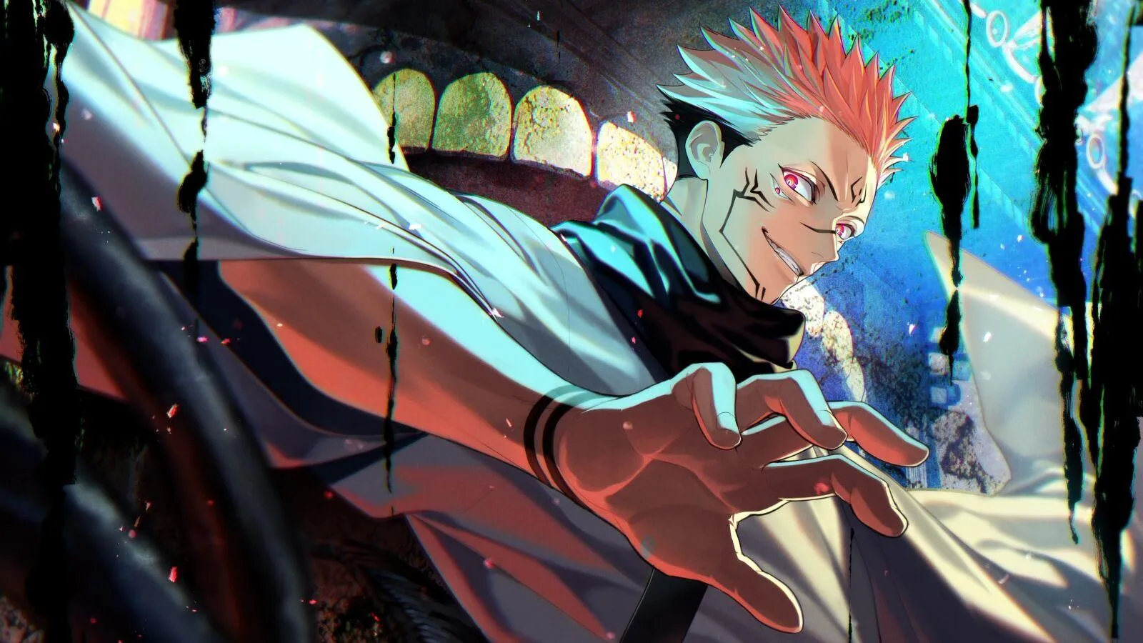 Gojo Satoru from Jujutsu Kaisen Anime in Action Wallpaper