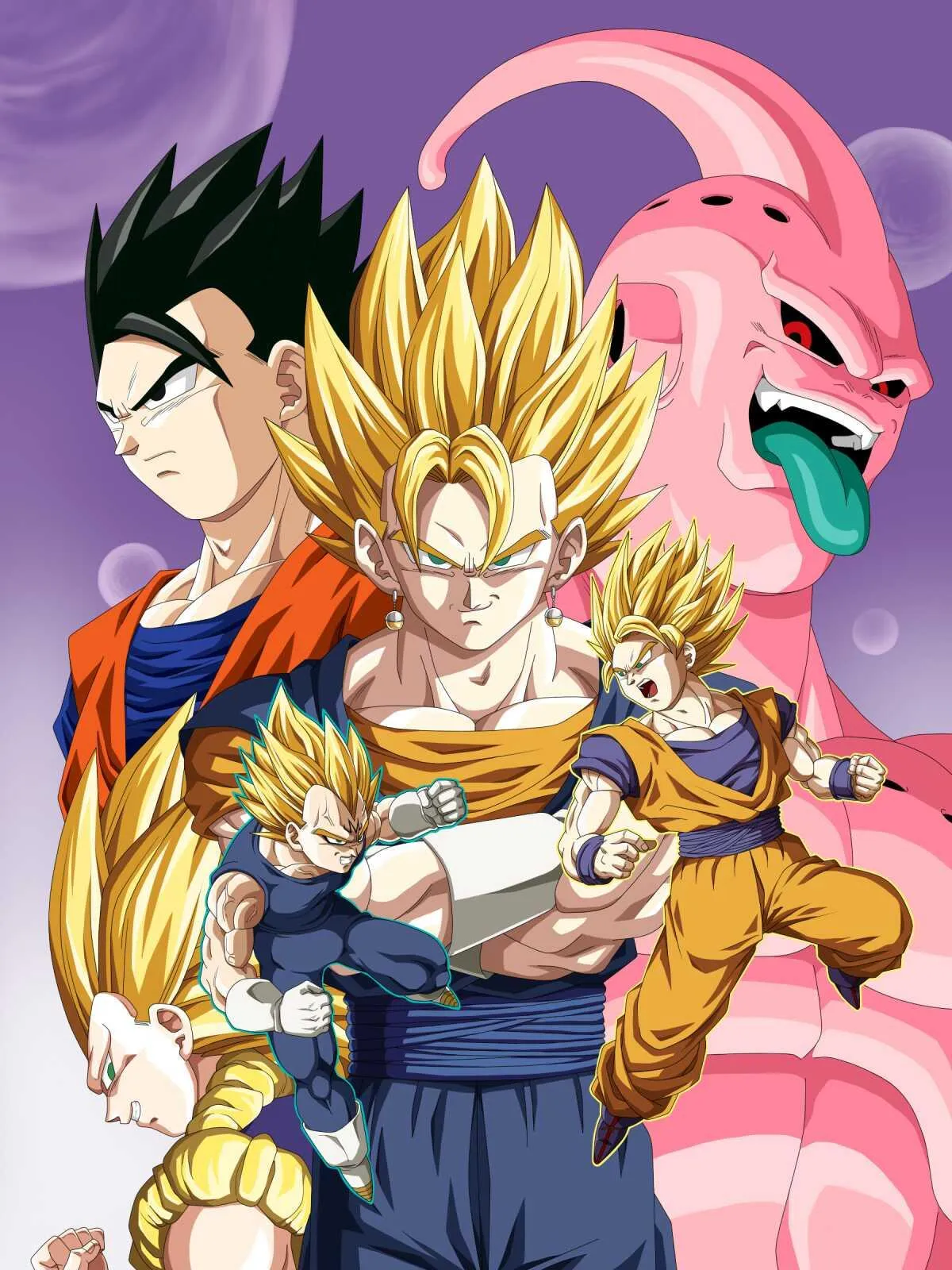 Goku and Vegeta Preparing for Battle with Fierce Power