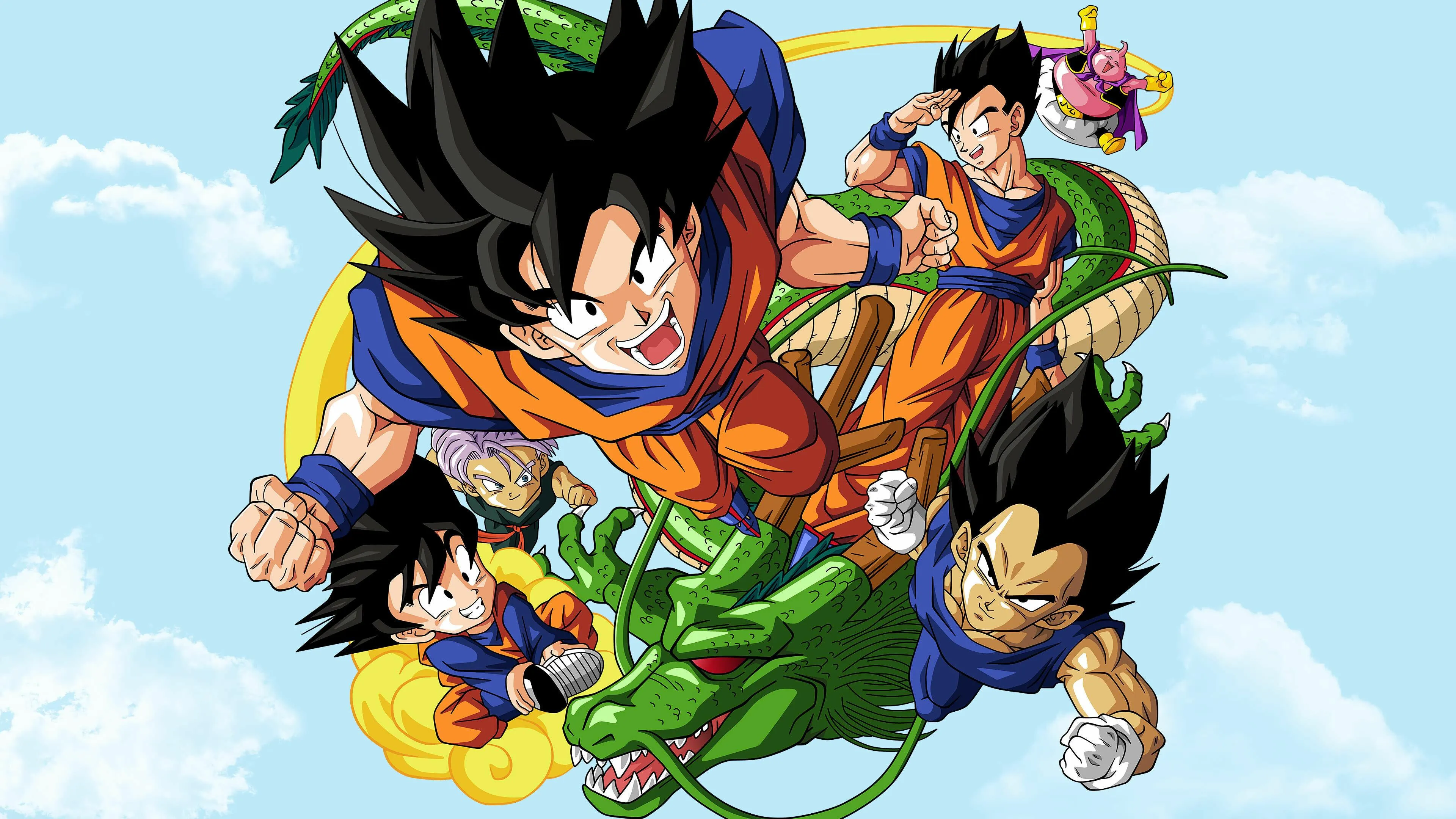 Goku Fighting with Intense Power in Dragon Ball Z Wallpaper