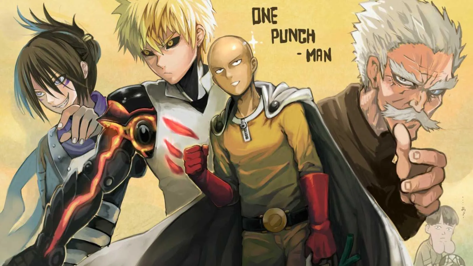 Group of Anime Characters in Action Pose Wallpaper