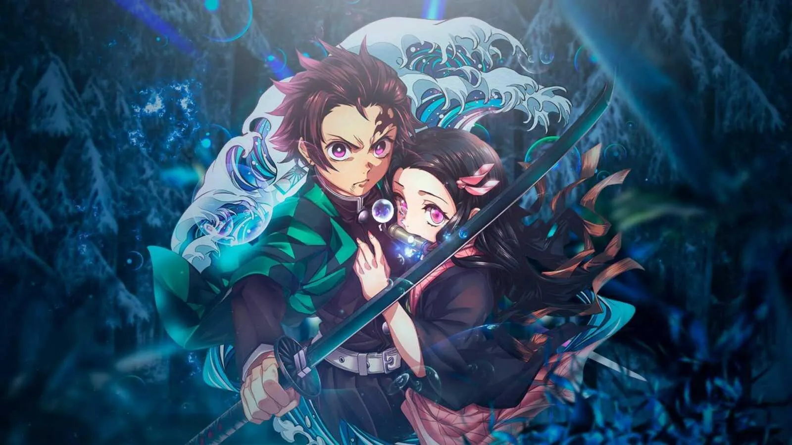 Group of Anime Characters in Intense Scene Wallpaper
