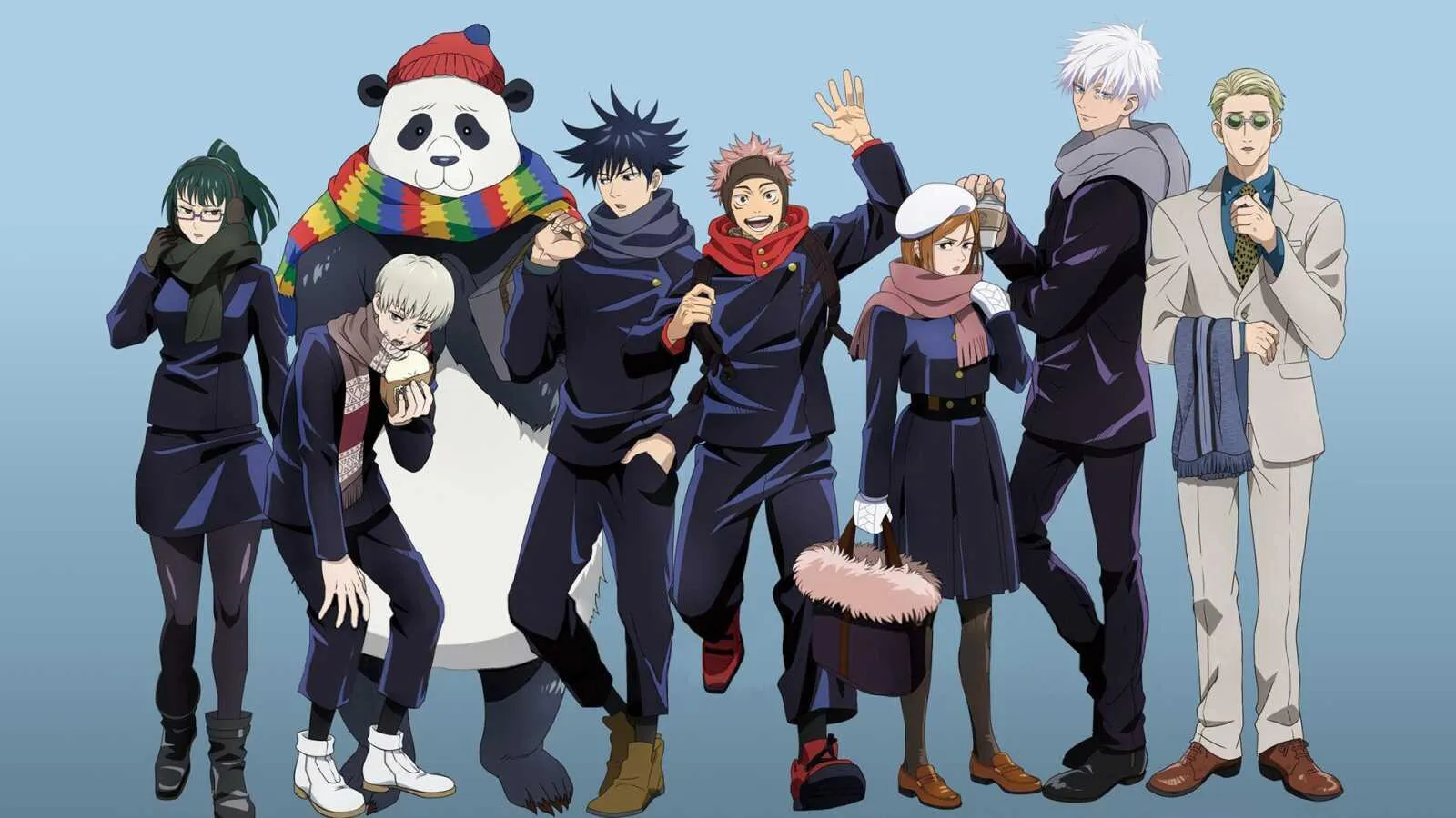Group of Anime Characters Posing Together Wallpaper