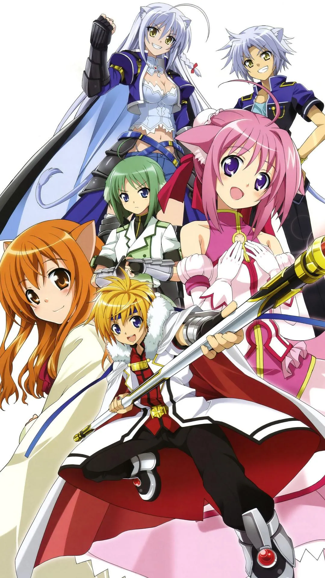 Group of Anime Girls Smiling in Colorful and Fun Setting