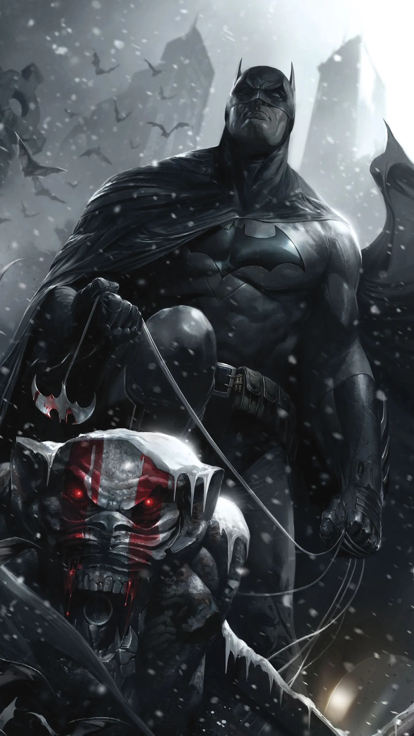 Download HD wallpaper of a Batman in snowy night for free