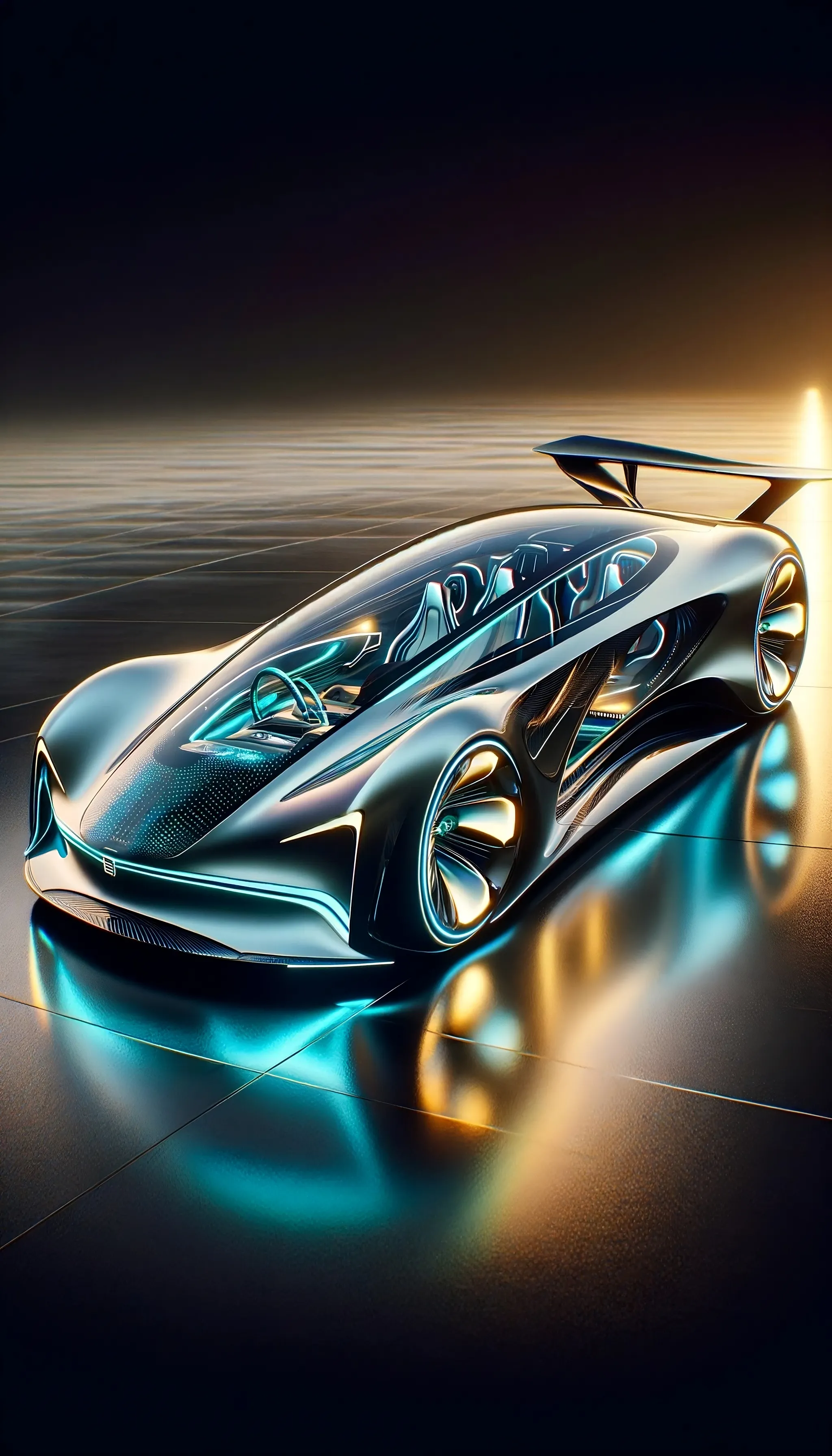 Hi tech car silver color HD Wallpaper download for free