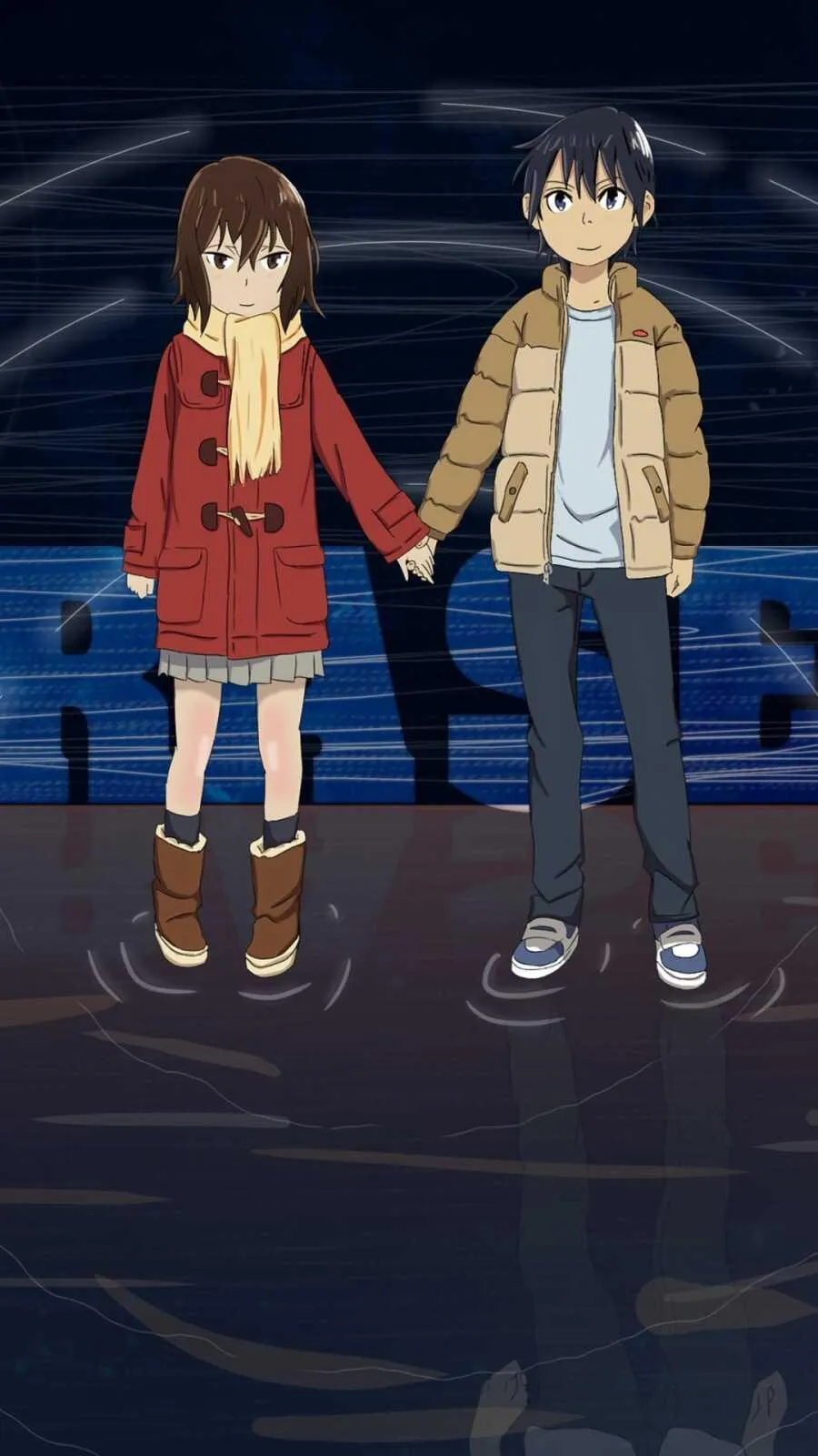 Hori Kyoko and Ishikawa Hiroyuki Holding Hands in Winter