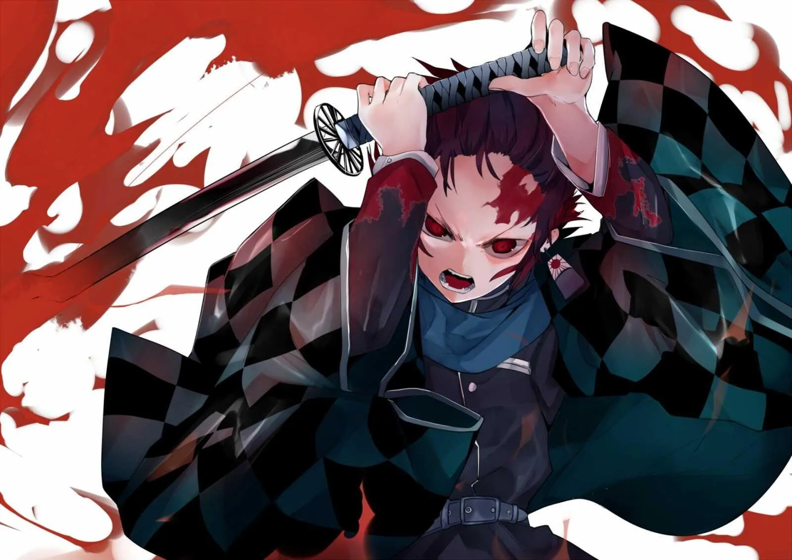 Intense Fight Scene with Blood Effects Free Wallpaper