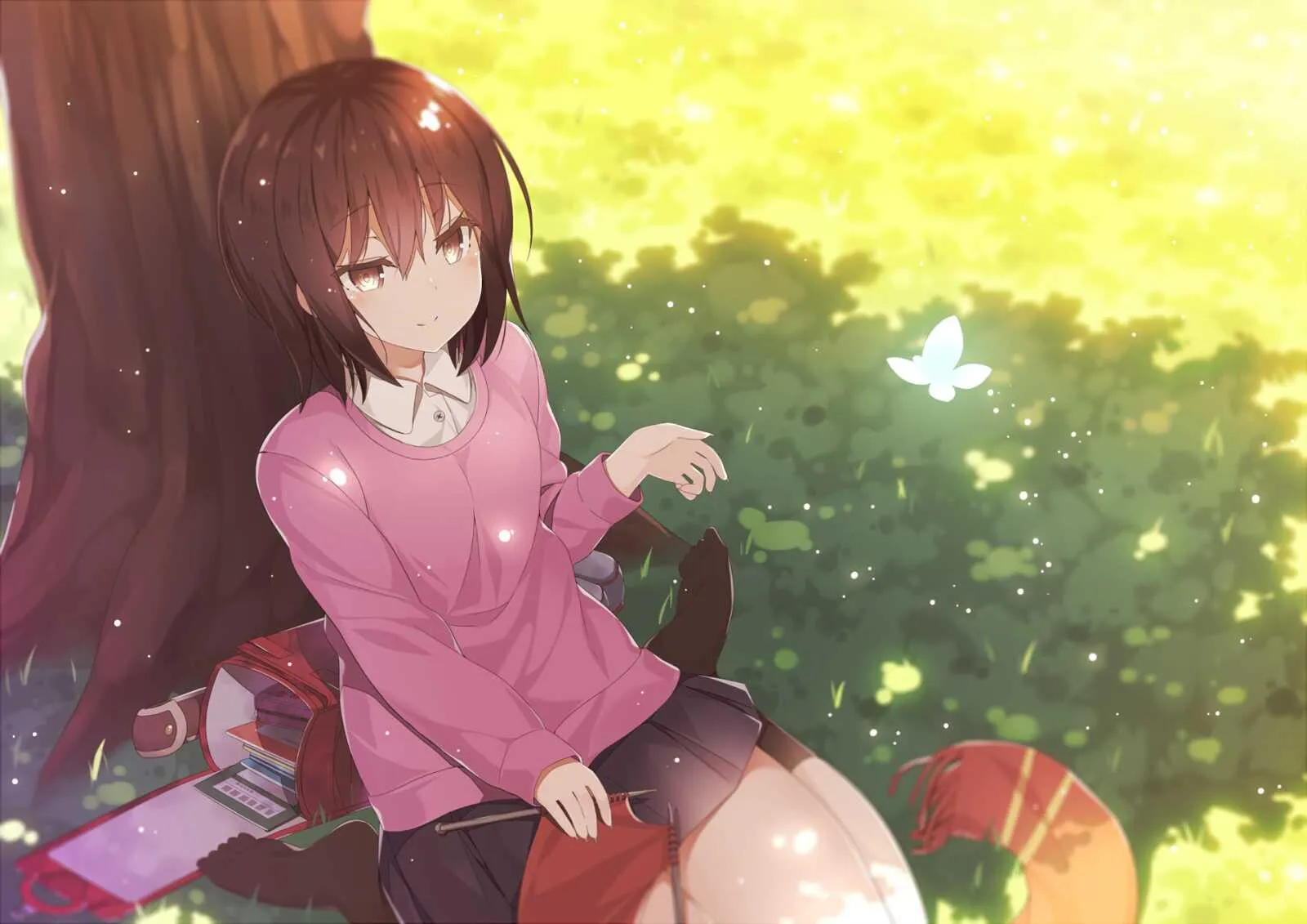 Kaguya Shinomiya Blushing with Rose in Hand Wallpaper