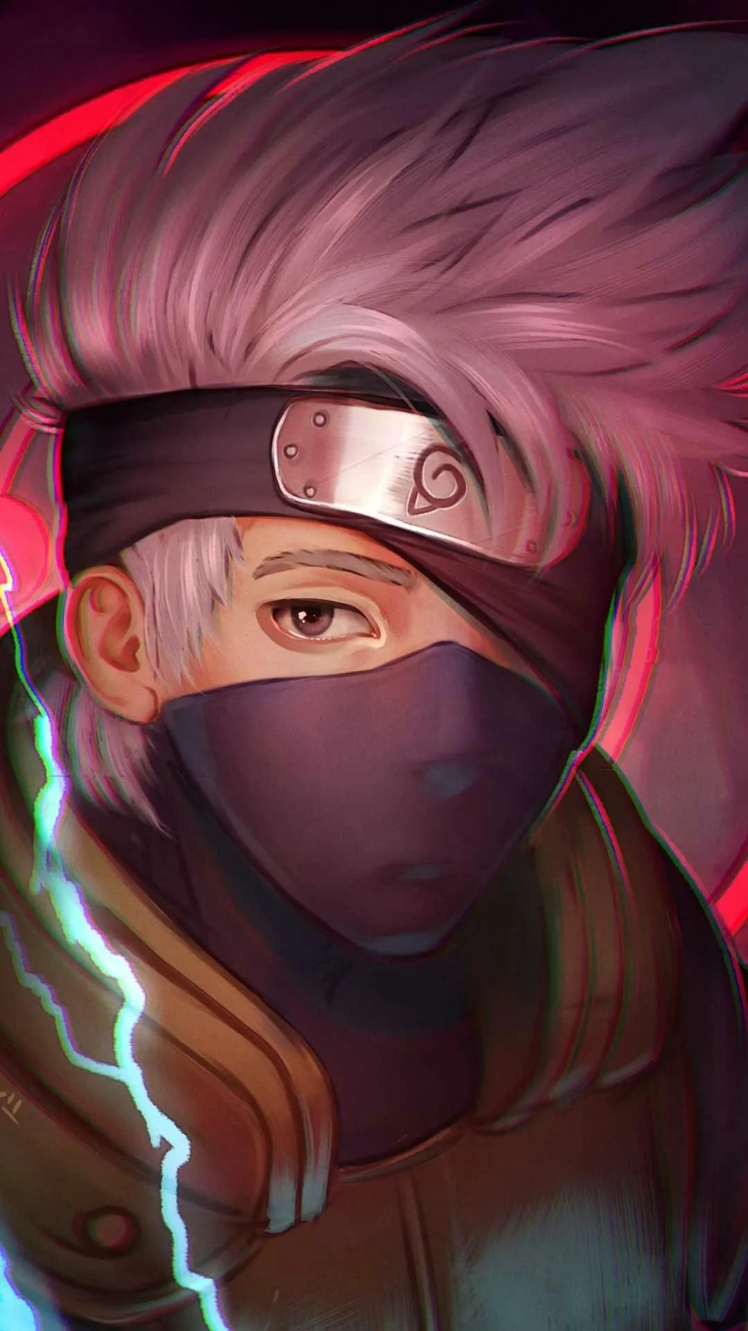 Kakashi Hatake with Mask in Serious Pose Wallpaper