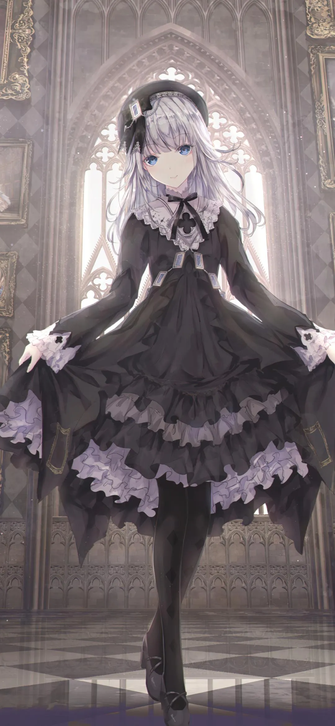 Kurumi Tokisaki Standing in Gothic Dress and Pose Wallpaper