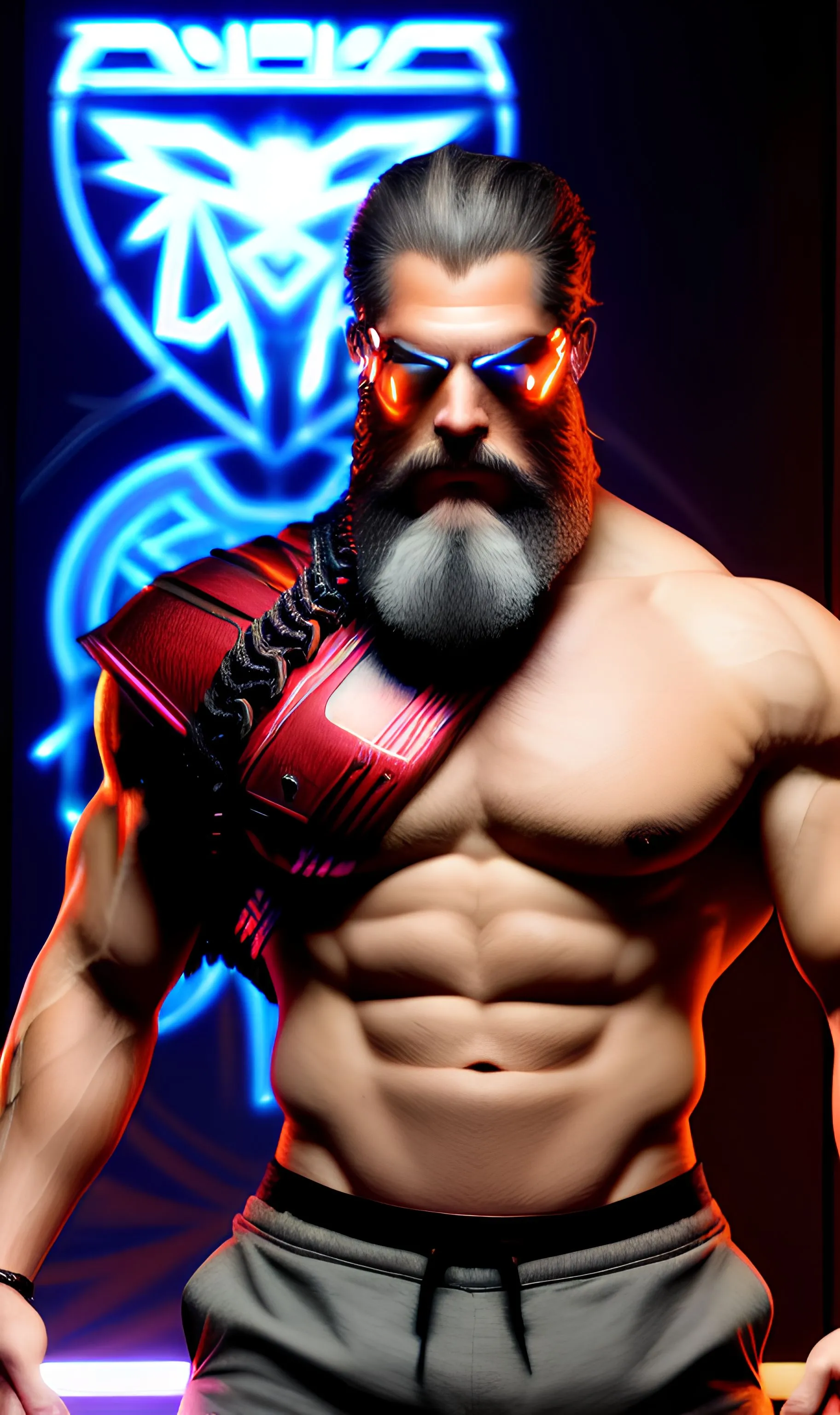 A long beard man with muscle wallpapers for free download