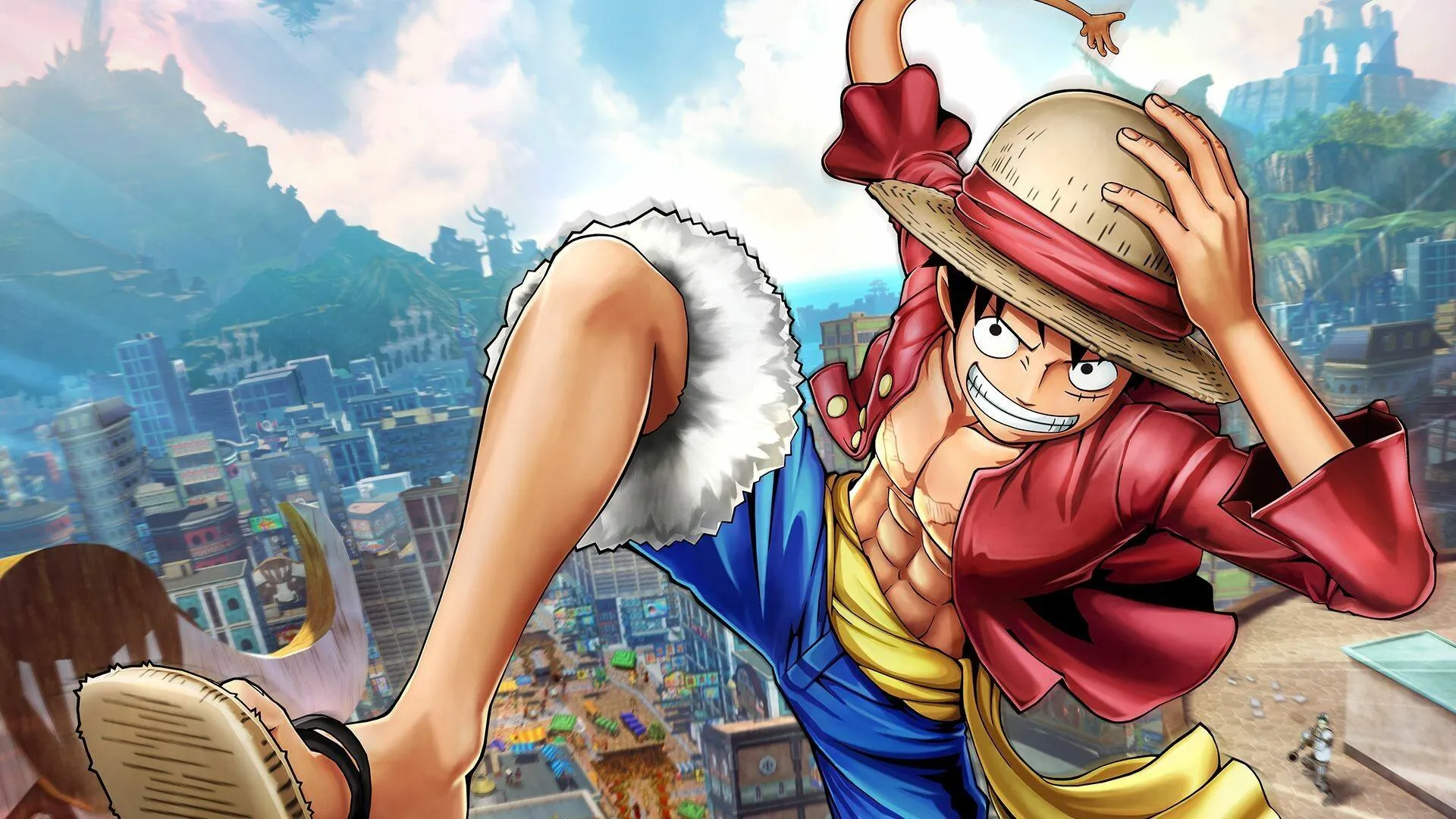 Luffy Relaxing on the Beach in One Piece Anime Wallpaper