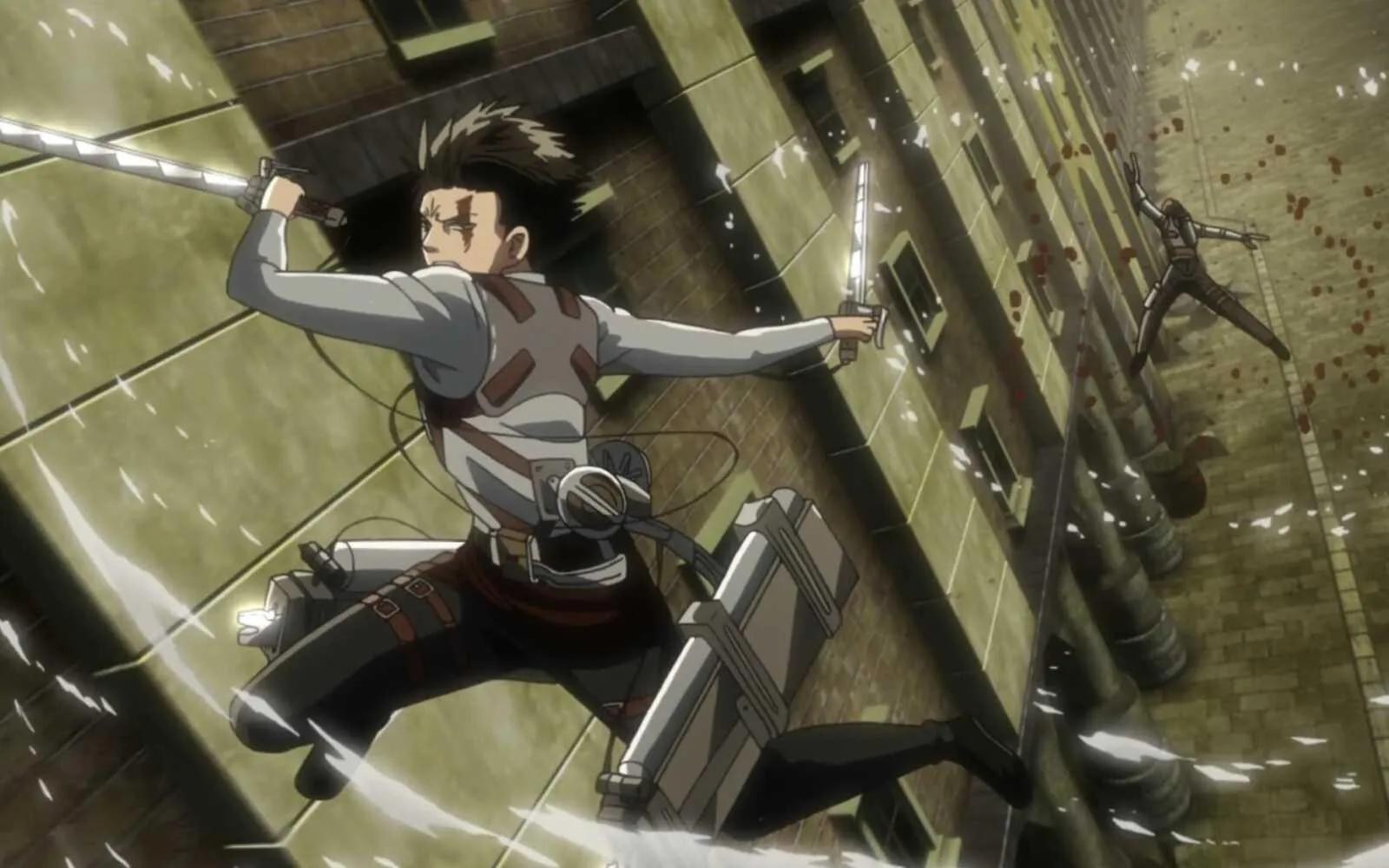 Mikasa Ackerman Battles Titans in High Speed Odm Combat