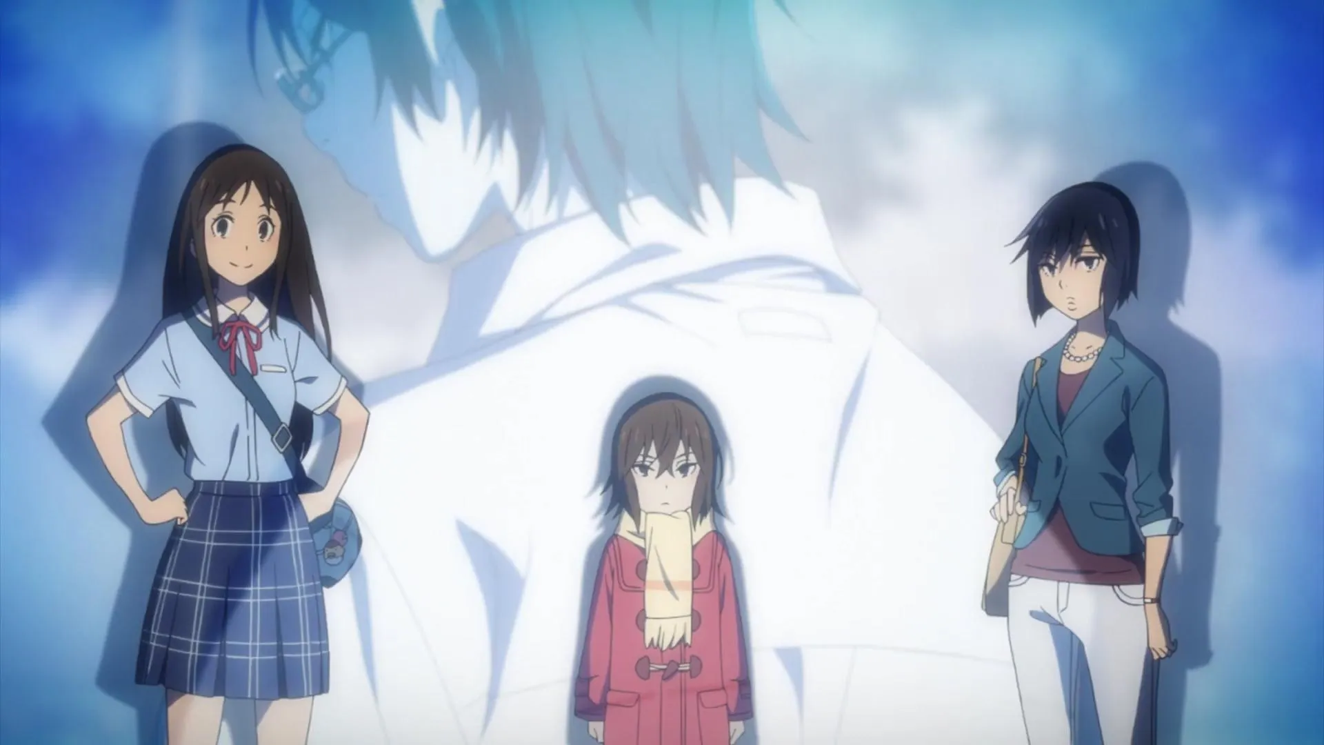 Mitsuha Miyamizu and Friends in Snowy Schoolyard Scene