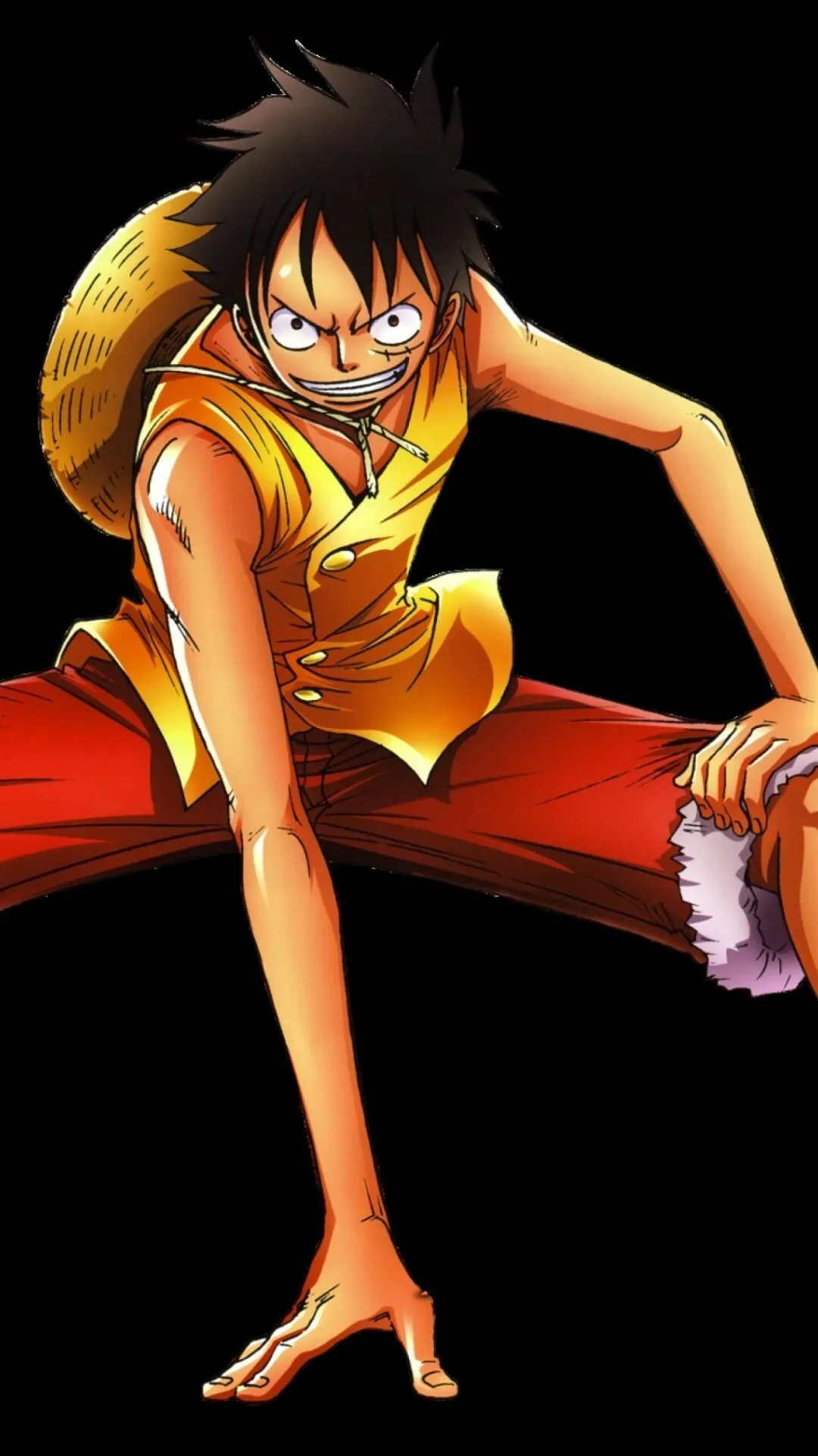Monkey D Luffy from One Piece in a Fighting Pose Wallpaper
