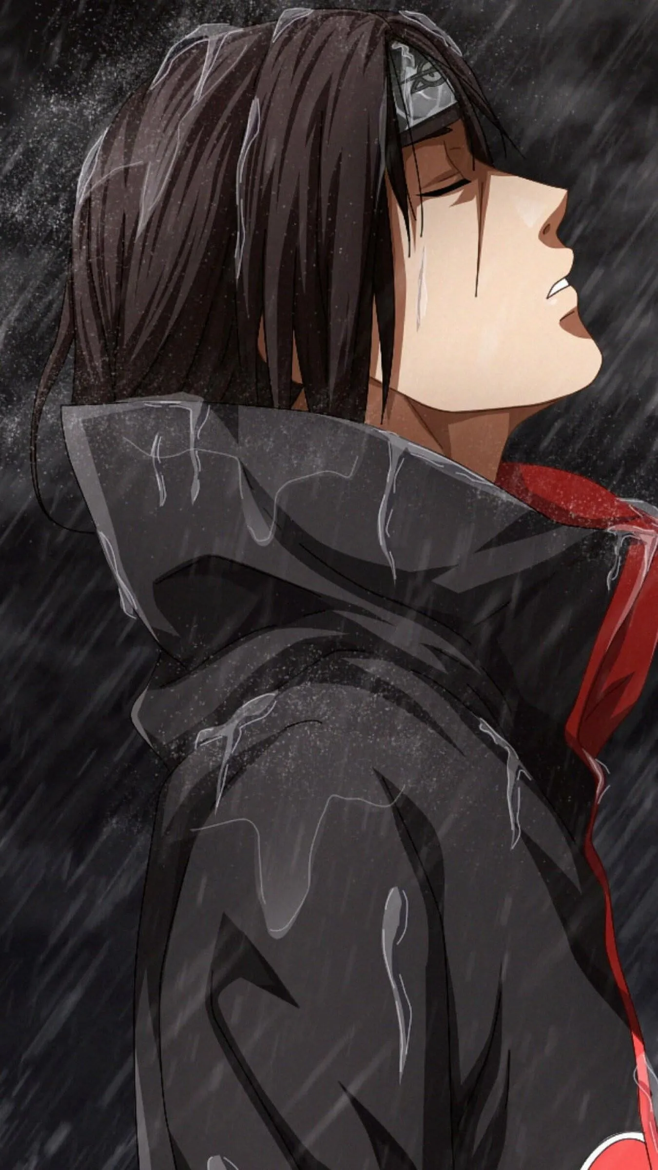 Mysterious Anime Male Character Looking Serious in Night