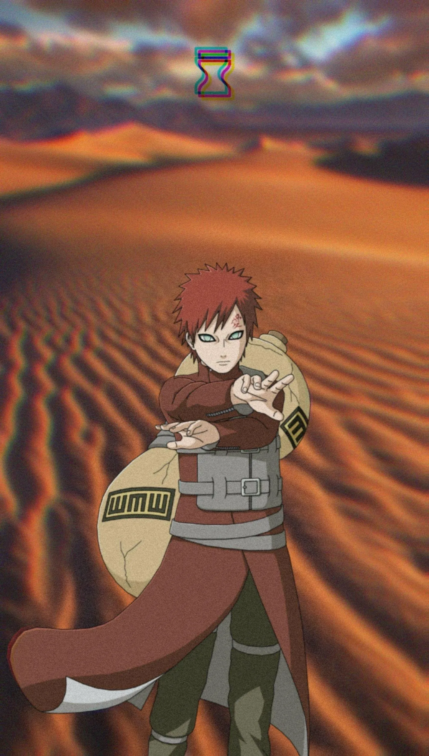 Naruto Gaara Controls Sand in Desert Battle Field Scene