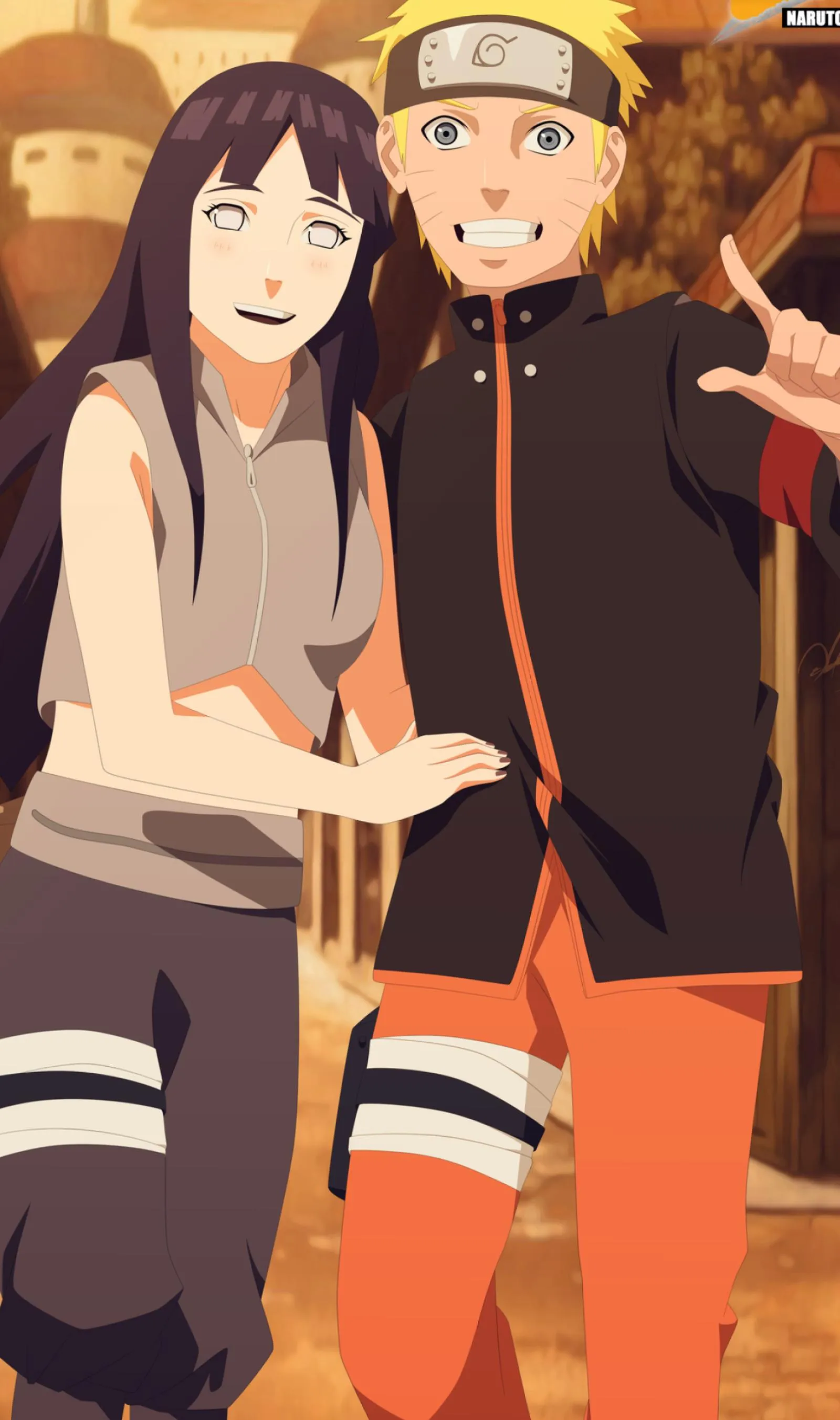 Naruto Uzumaki and Hinata Hyuga Happy Moment Wallpaper