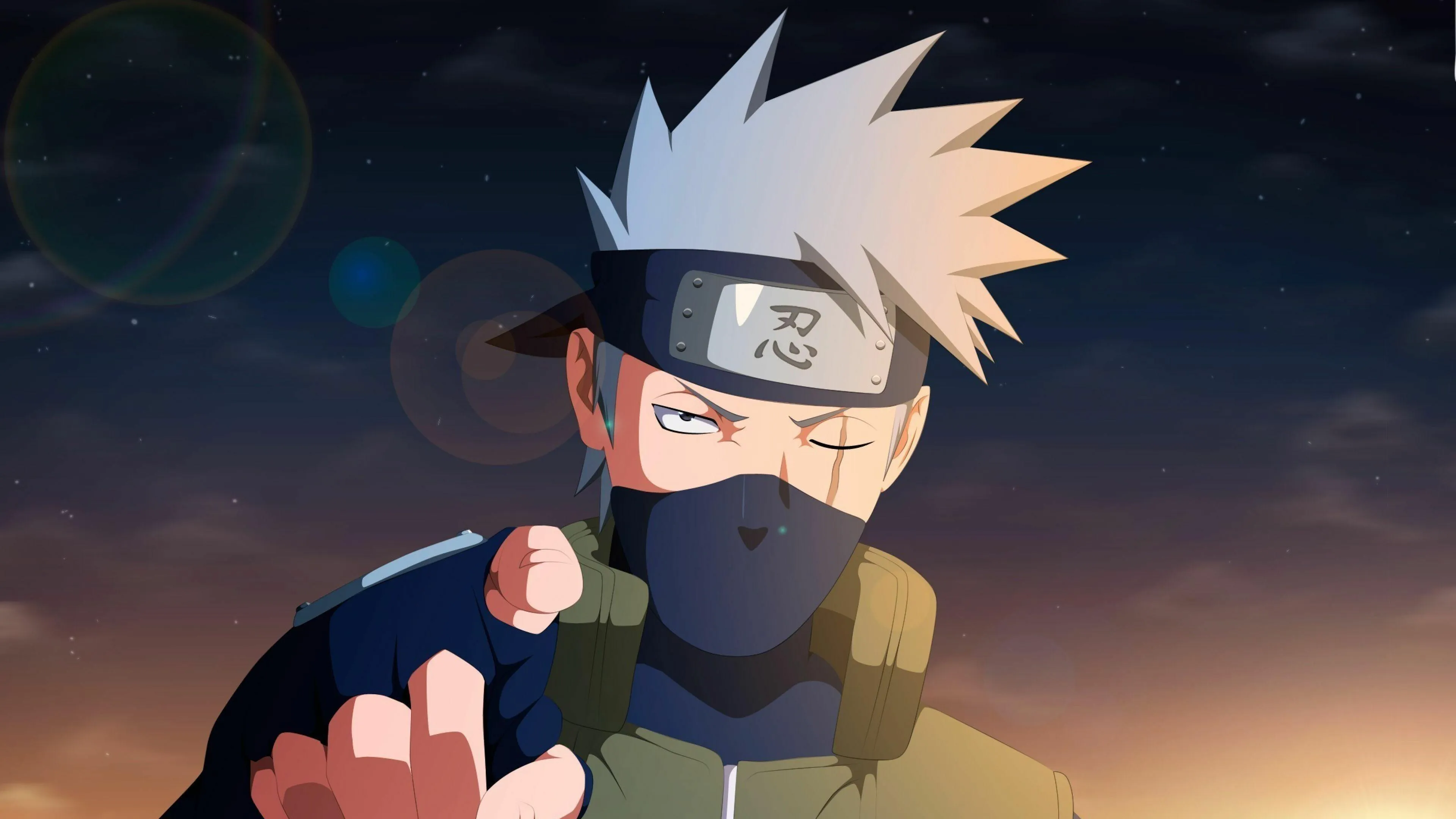 Naruto Uzumaki Determined Expression with Headband in Scene