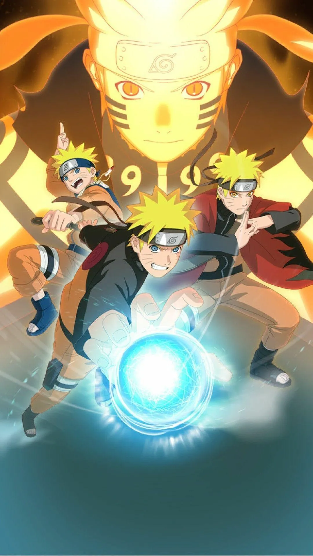 Naruto Uzumaki in Nine Tails Chakra Mode Wallpaper