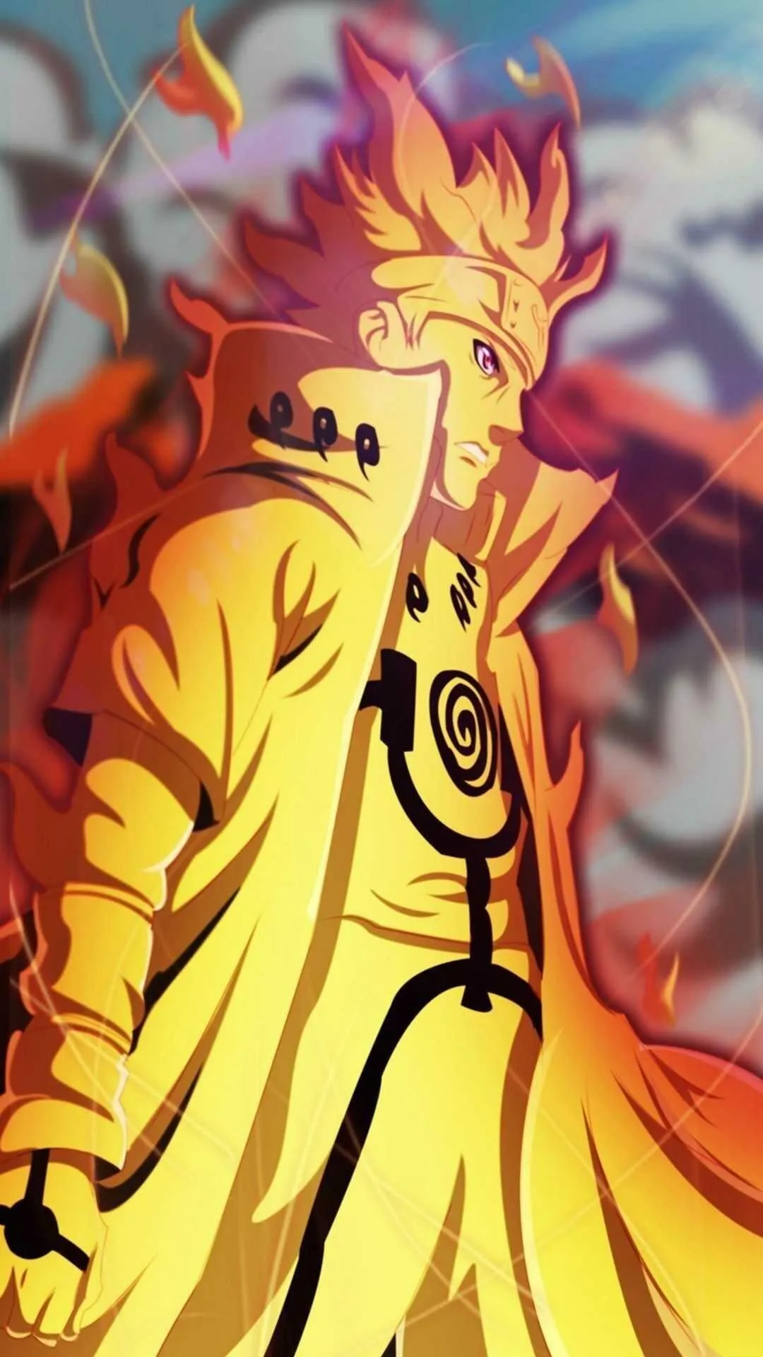 Naruto Uzumaki in Powerful Kurama Chakra Mode Wallpaper