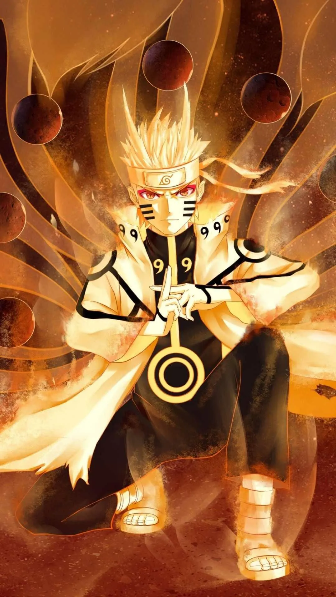 Naruto Uzumaki with Nine Tails Chakra from Naruto Anime