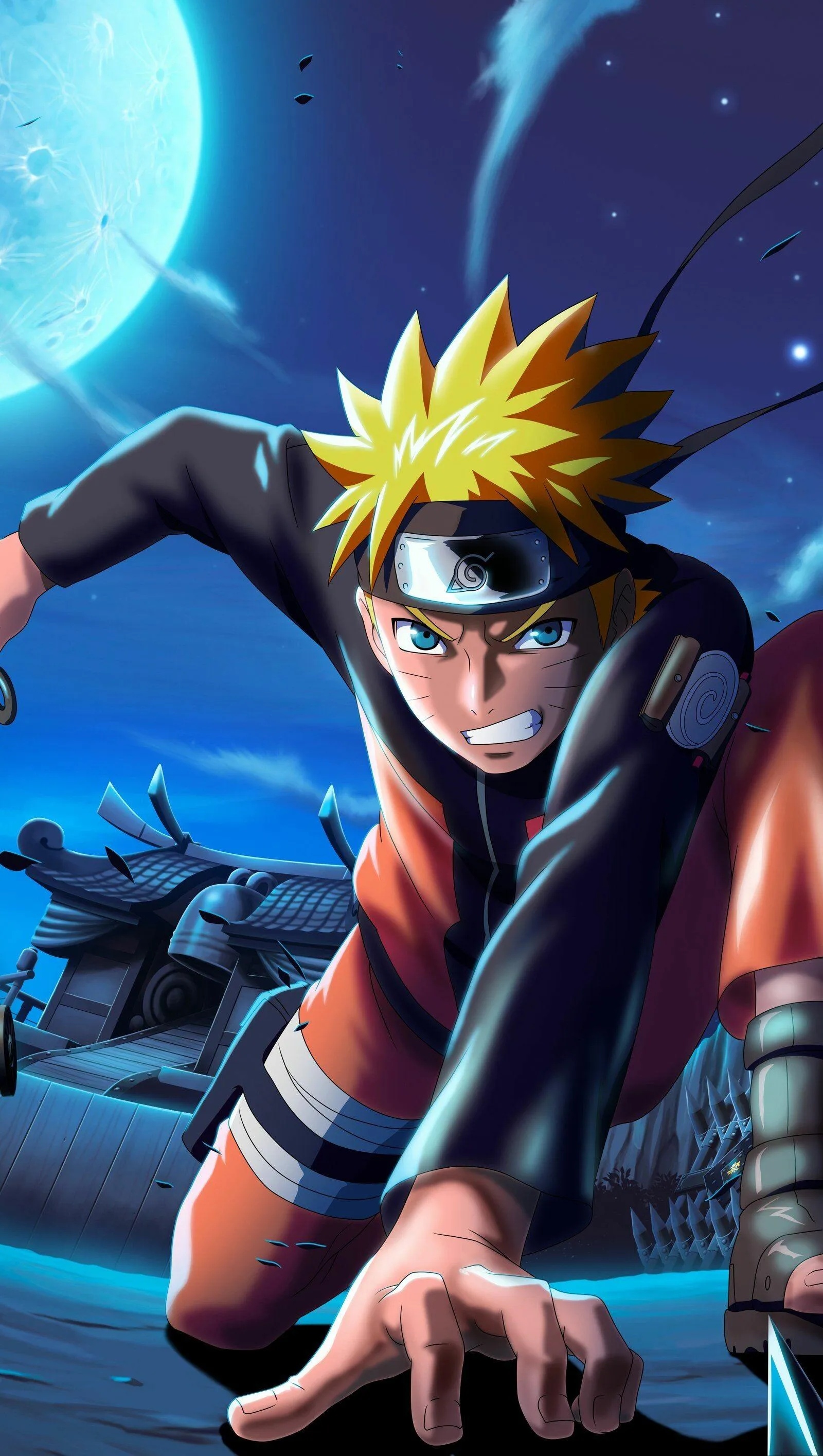 Naruto Uzumaki with Rasengan in Intense Blue Aura Wallpaper