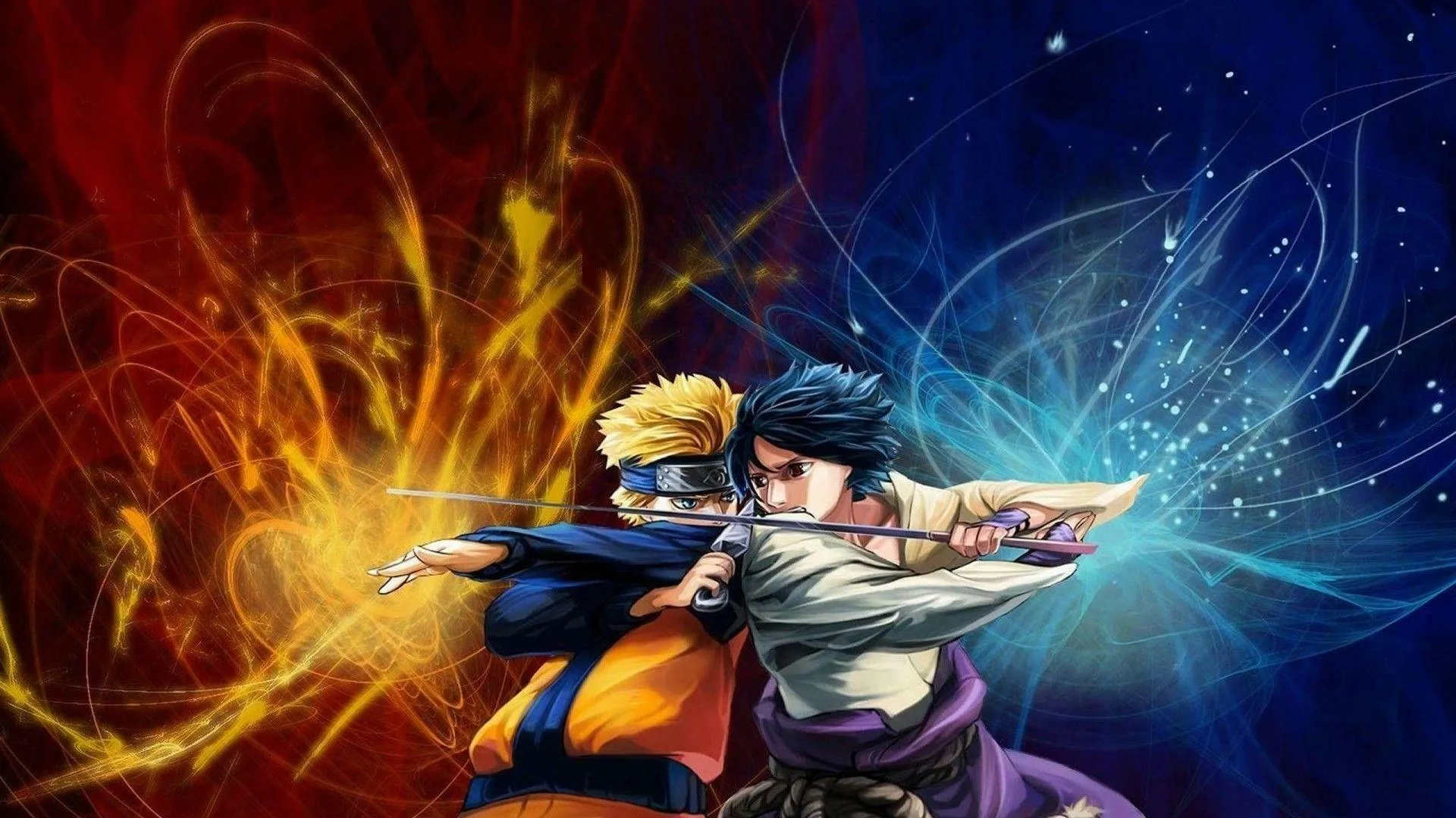 Naruto Vs Sasuke Intense Fire and Lightning Clash Scene