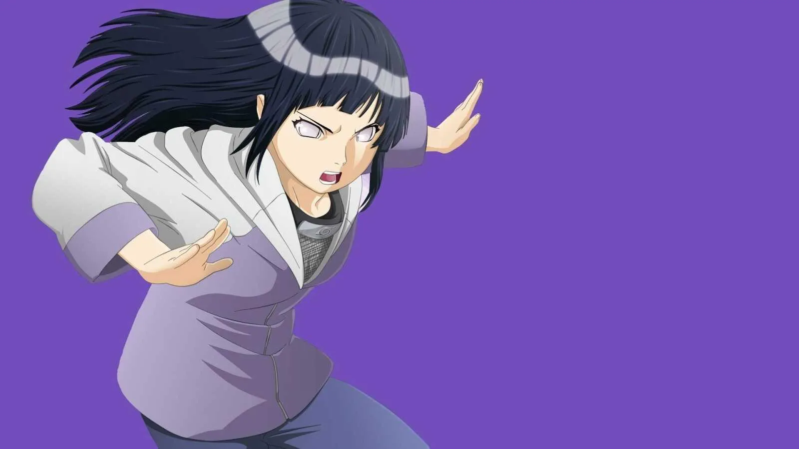 Neji Hyuga Preparing Gentle Fist Technique Focused Expression