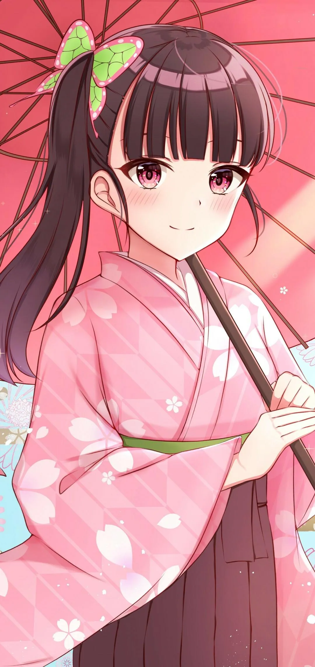 Nezuko Kamado in her Demon Form Wearing Pink Kimono