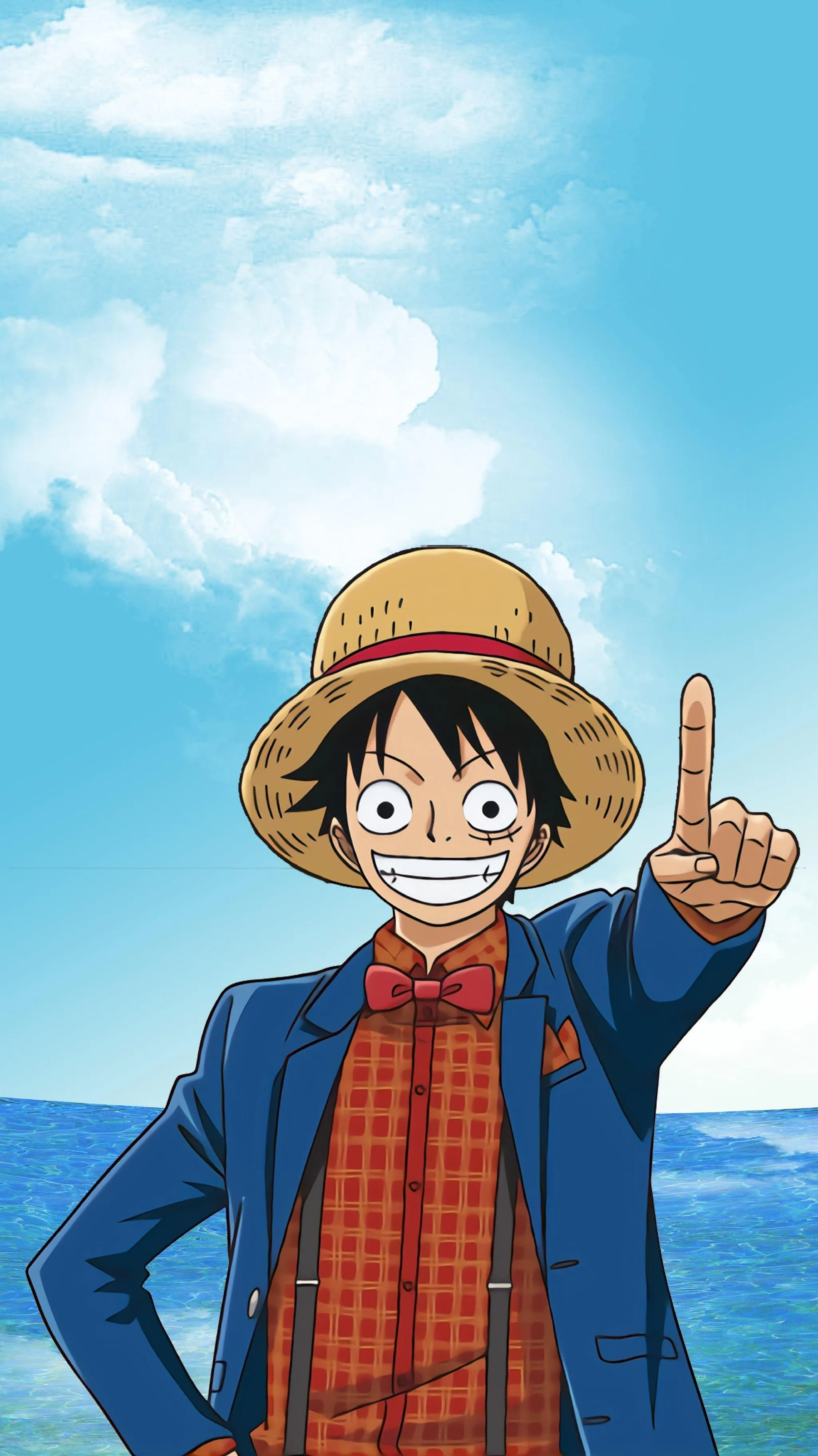 One Piece Luffy Standing Proudly with Straw Hat On
