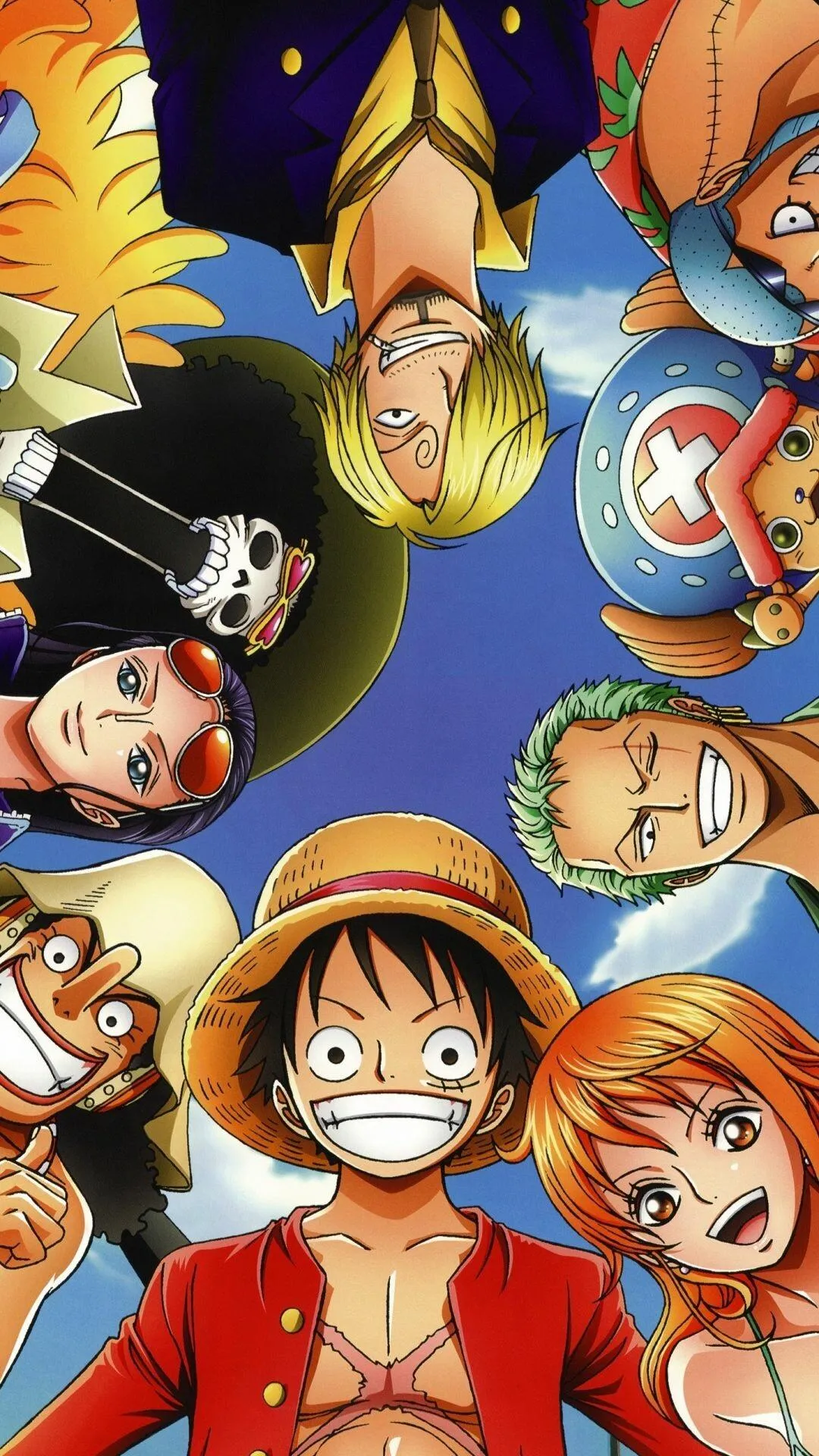 One Piece Straw Hat Pirates Colorful Group Celebration