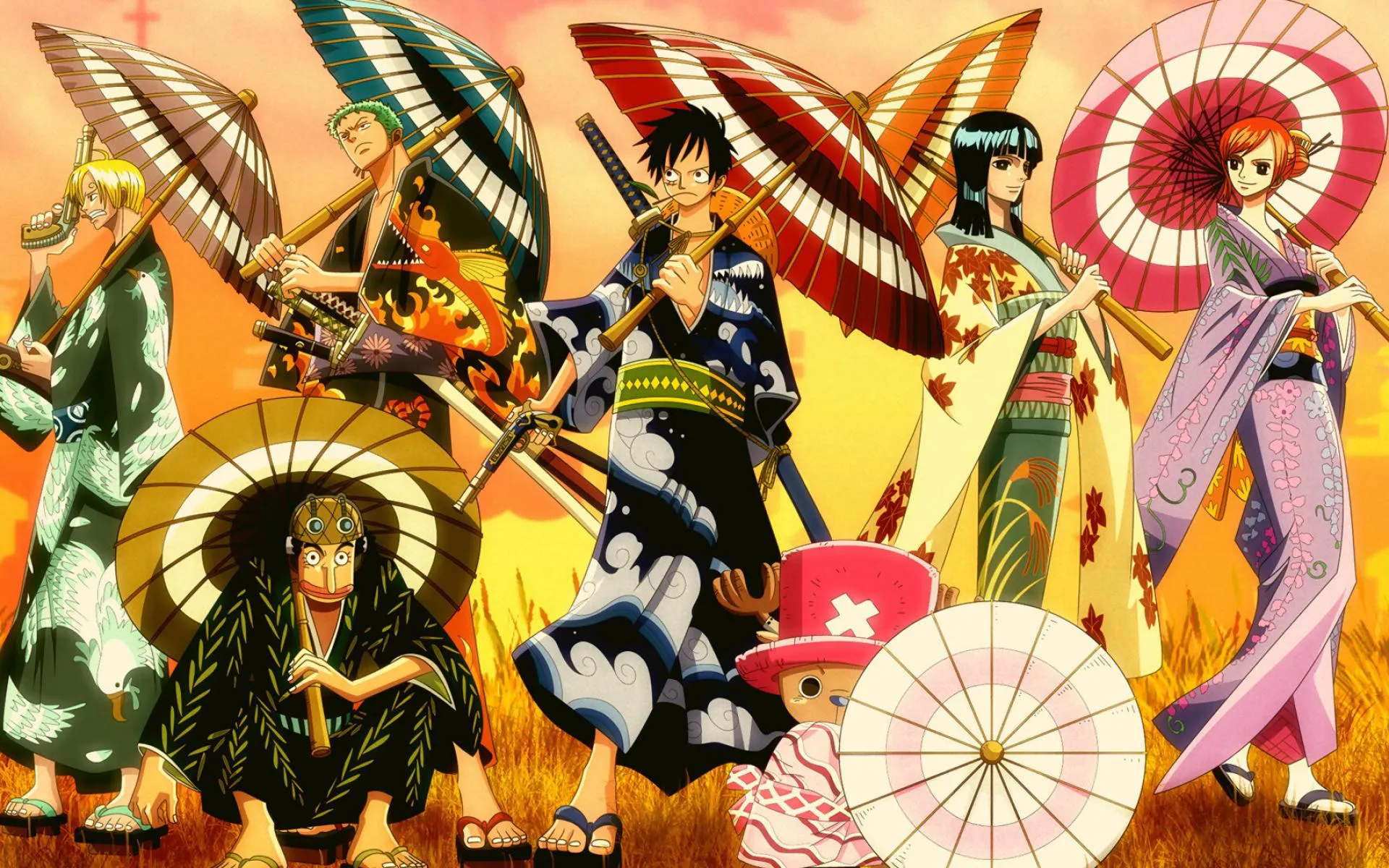 One Piece Straw Hats United on Grand Adventure Wallpaper