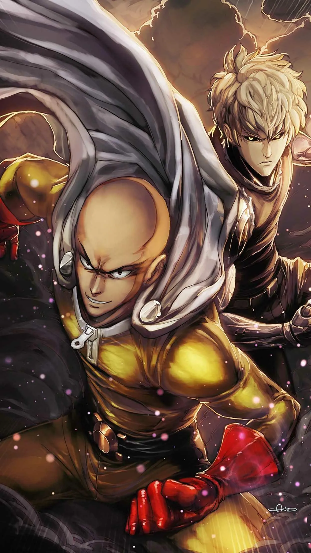 One Punch Man in Fierce Battle Mode Ready to Strike