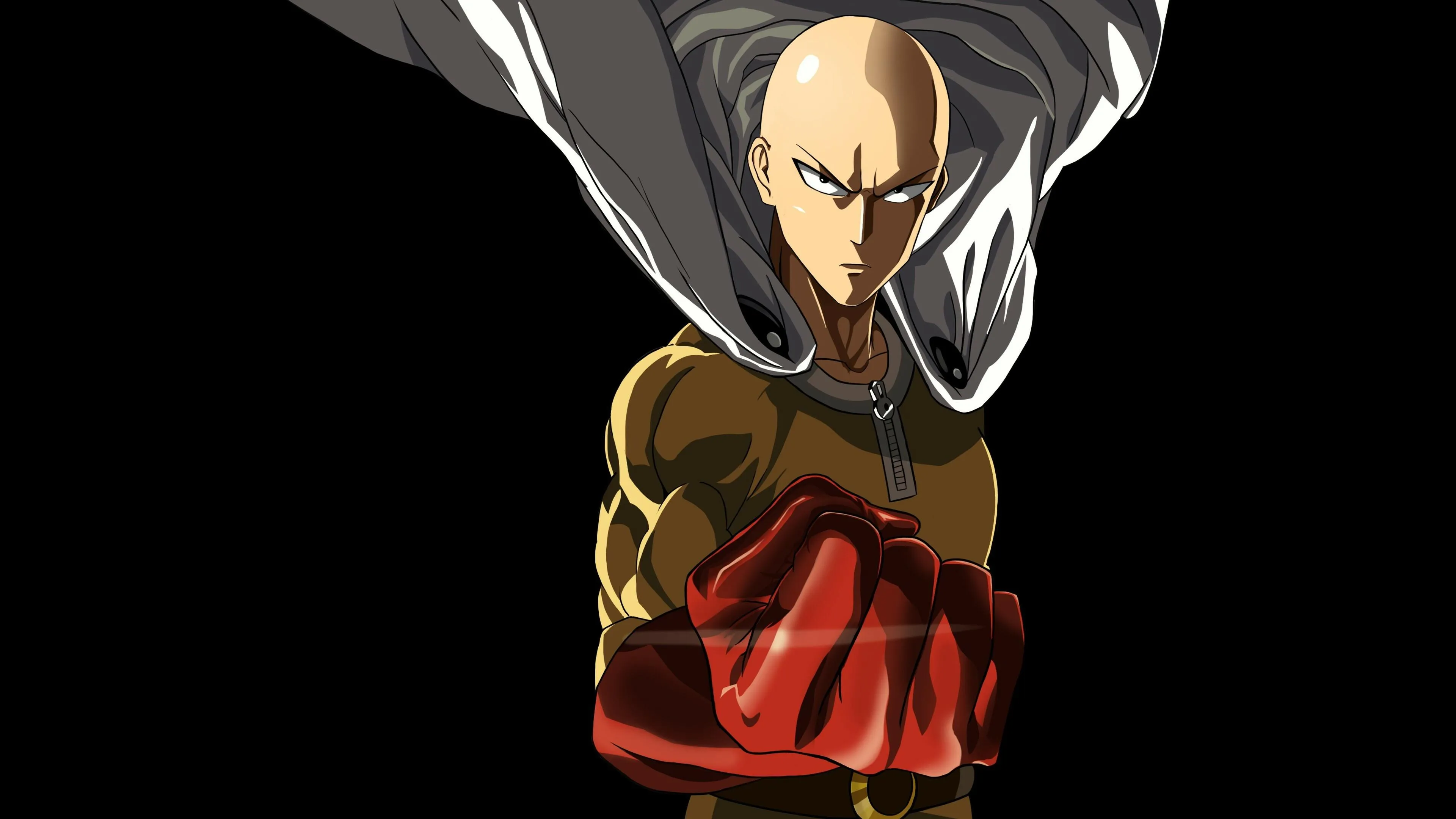 One Punch Man Saitama Ready to Fight in Intense Action Pose