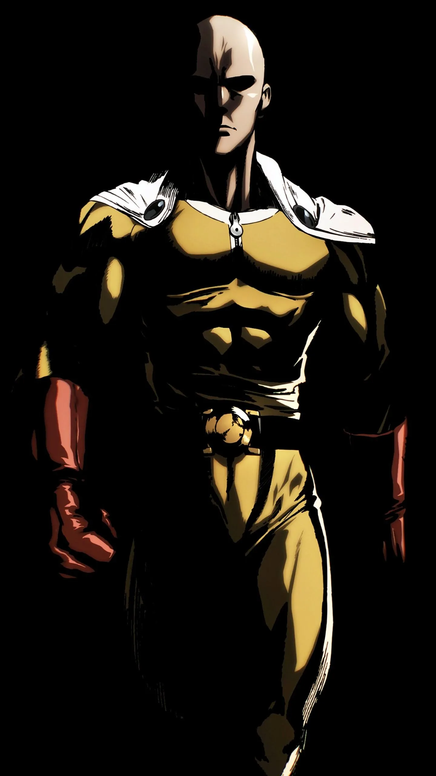 Saitama One Punch Man Serious Face Ready to Strike Enemies