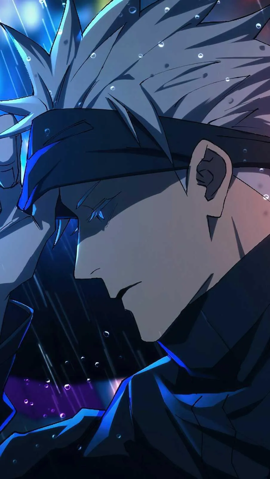 Satoru Gojo Using Cursed Technique with Glowing Blue Energy