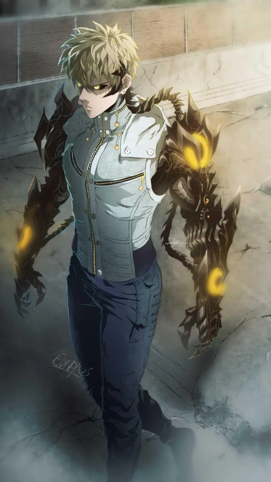 Shinra Kusakabe from Fire Force with Fiery Background