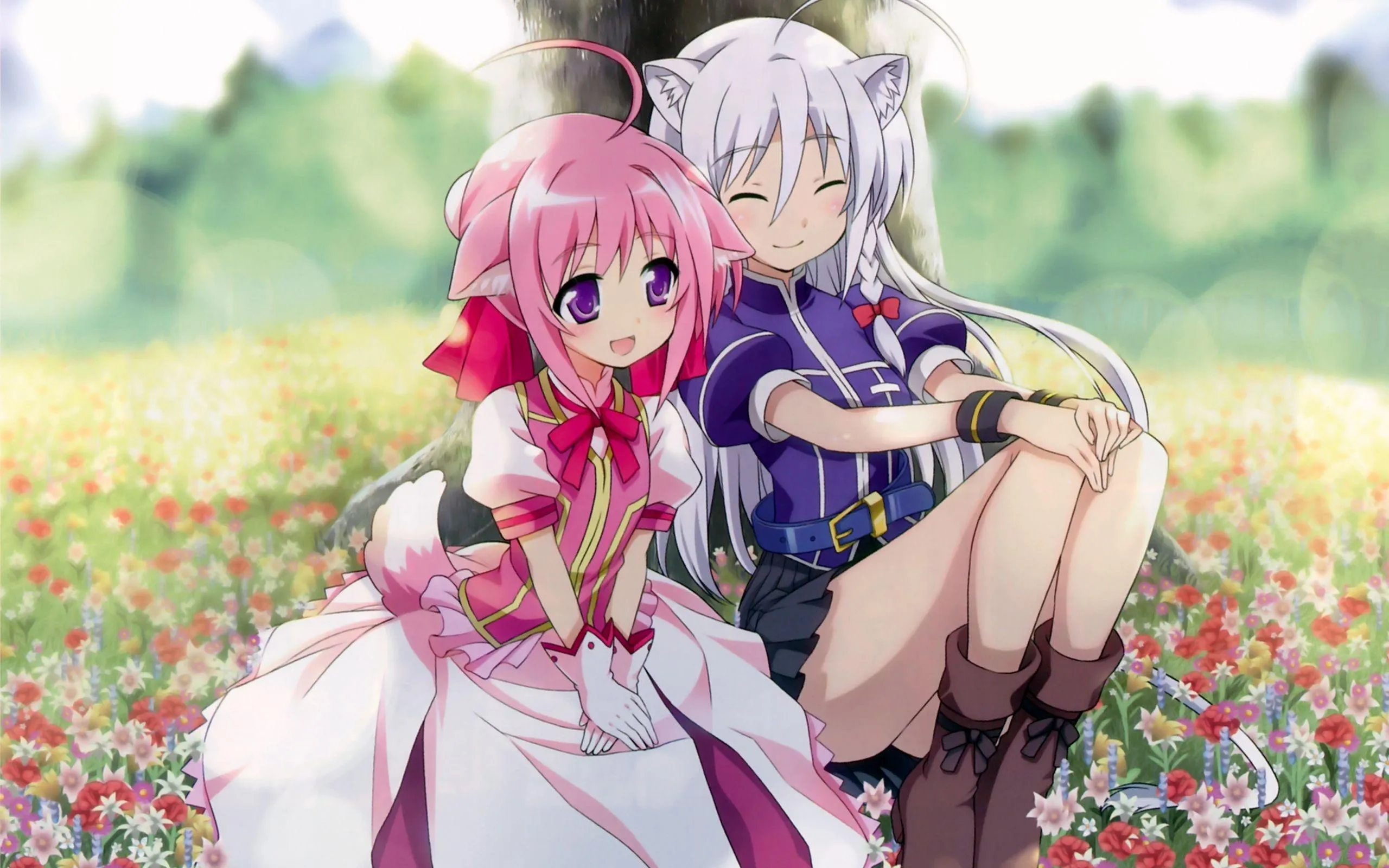Smile Precure Magical Girls in Floral Garden Scene