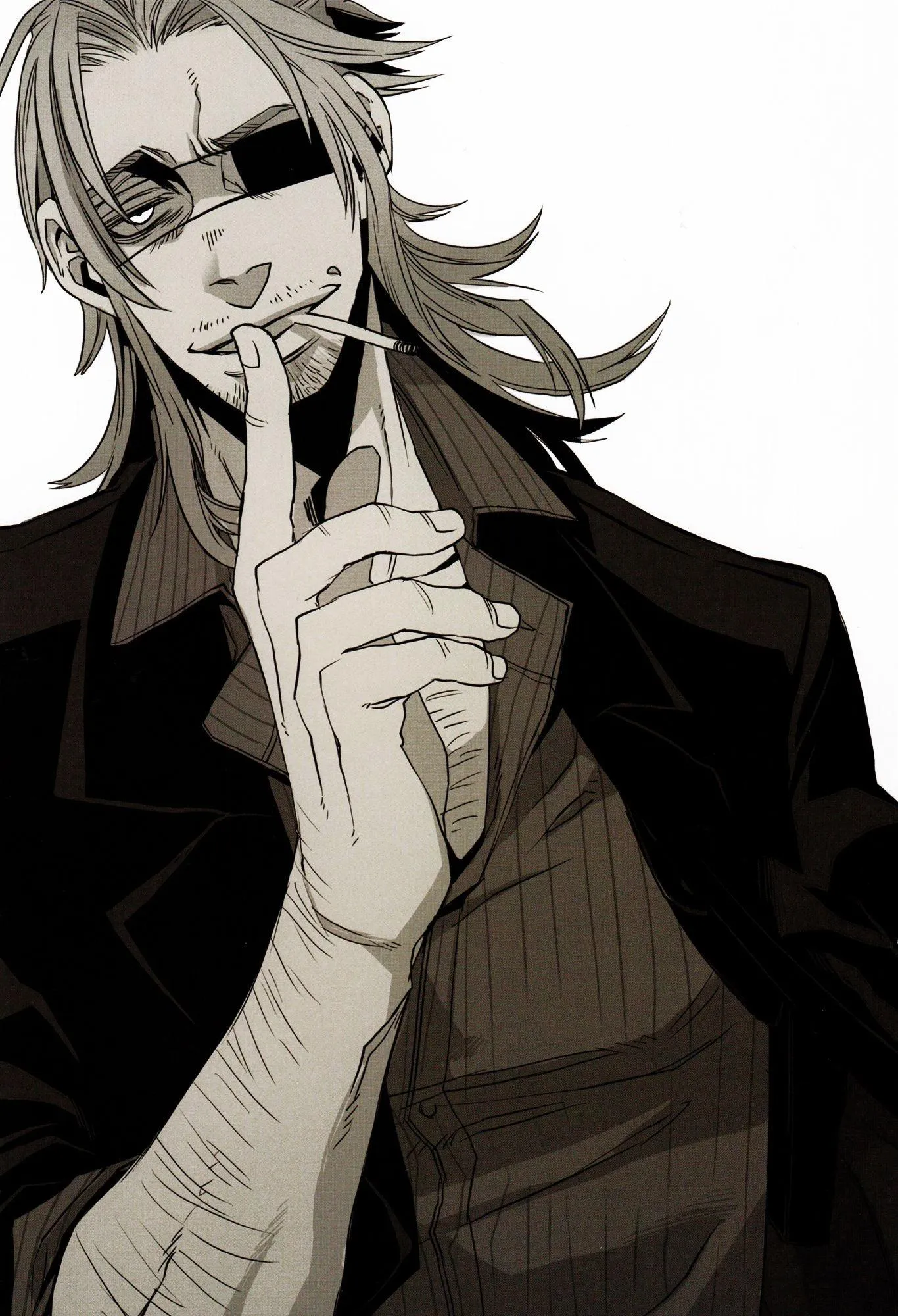 Spy X Family Loid Forger Smoking in Monochrome Style