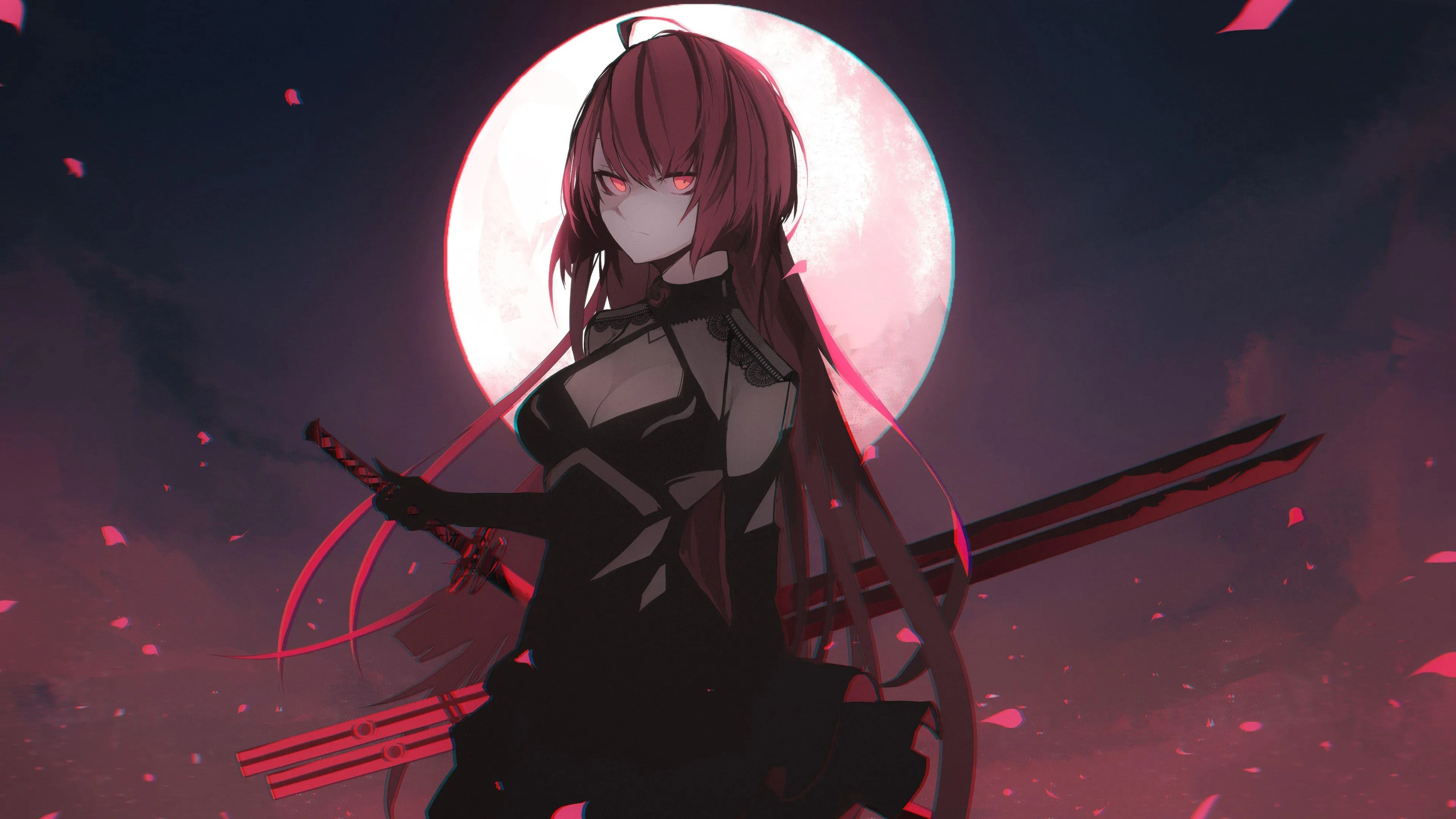 Tokyo Ghoul Girl Walks in Red Glow with Hidden Power Rise