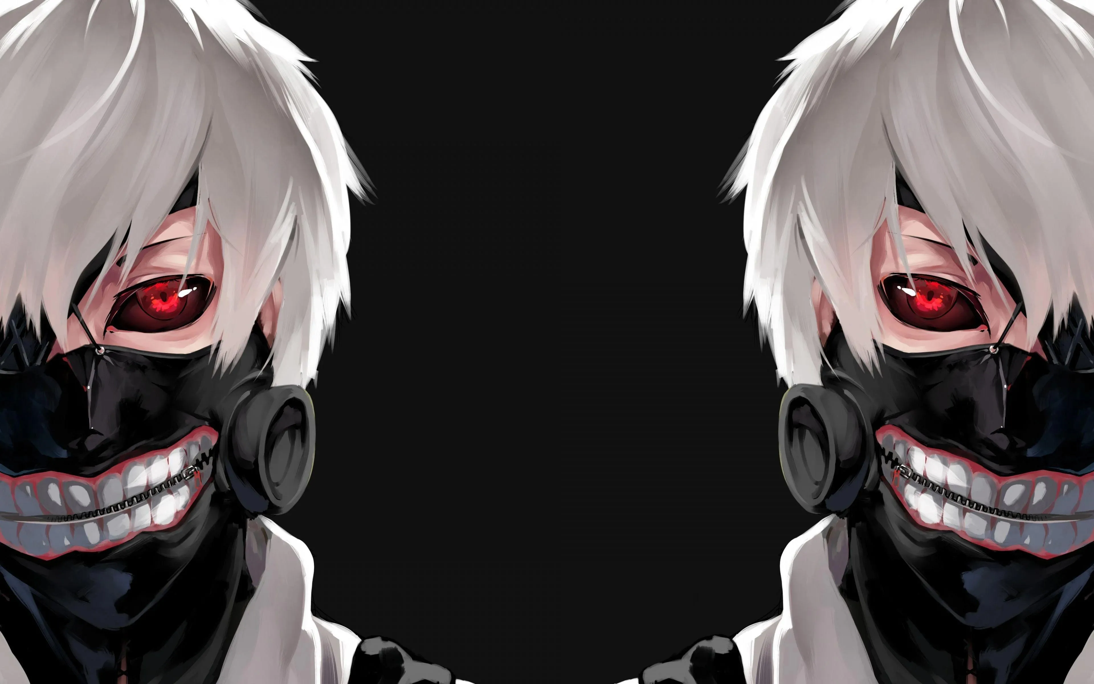 Tokyo Ghoul Kaneki Half Ghoul Form with Red Eye Glow