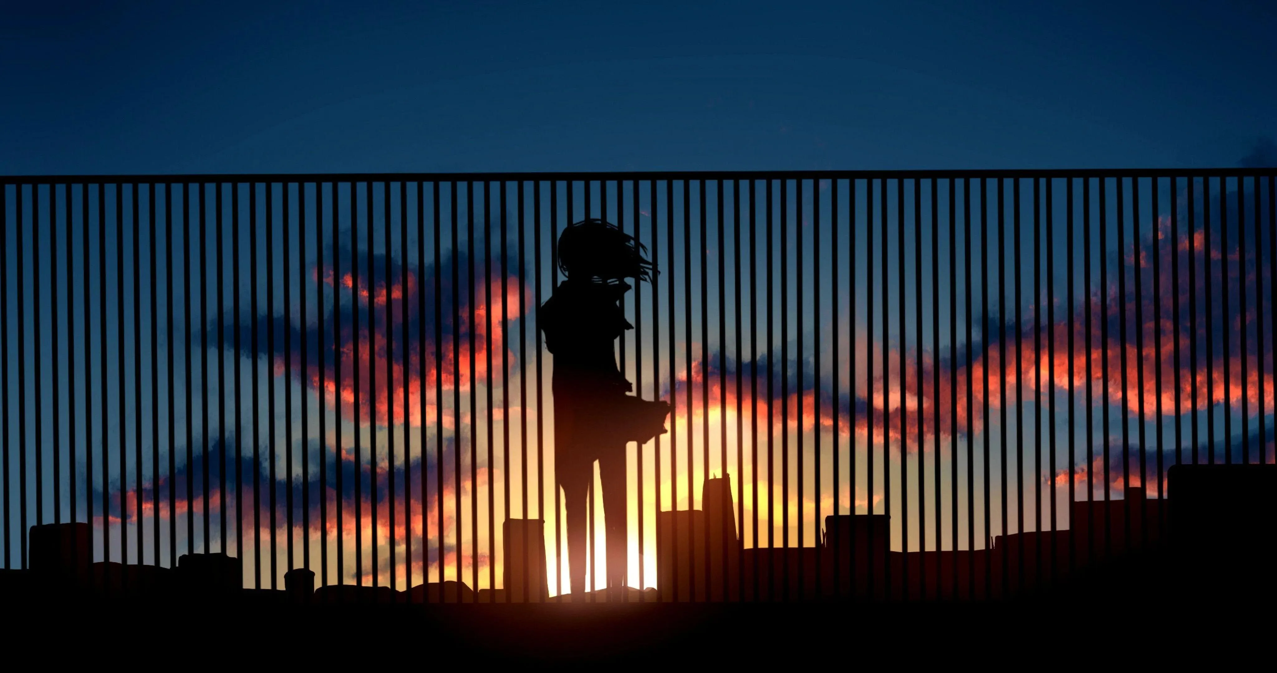 Tokyo Ghoul Kaneki Sits Alone with Red Moon Behind Him