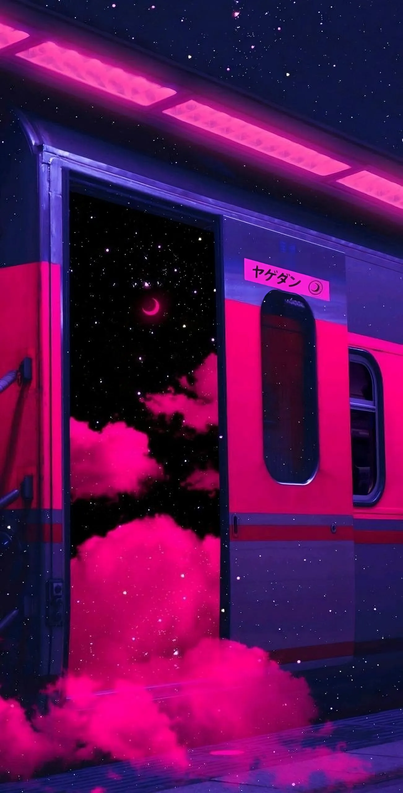 Train travelling in space for destination HD wallpaper